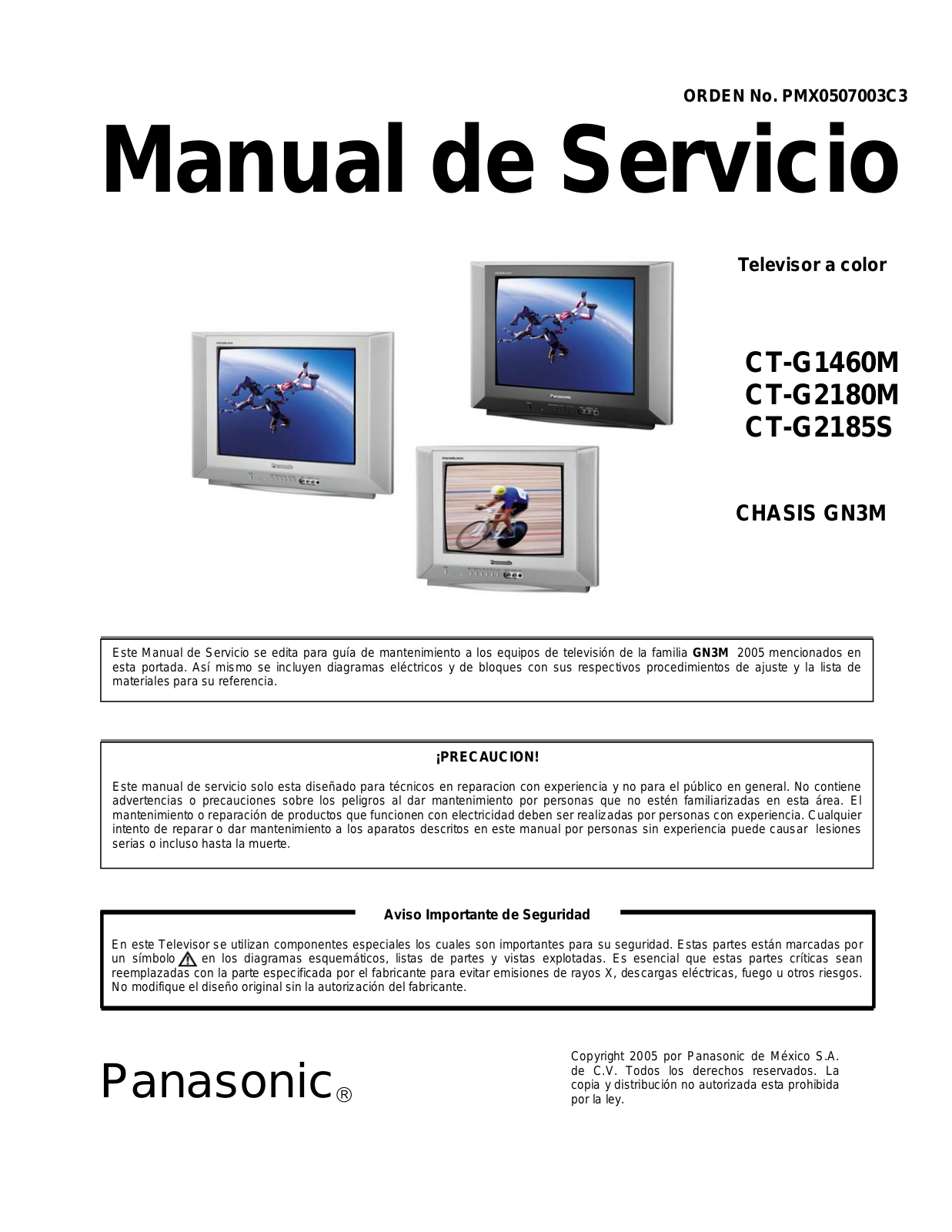Panasonic CT-G1460M, CT-G2180M, CT-G2185S Diagram