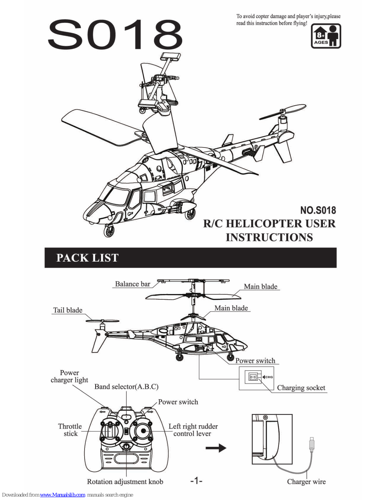 SYMA S018 User Instructions