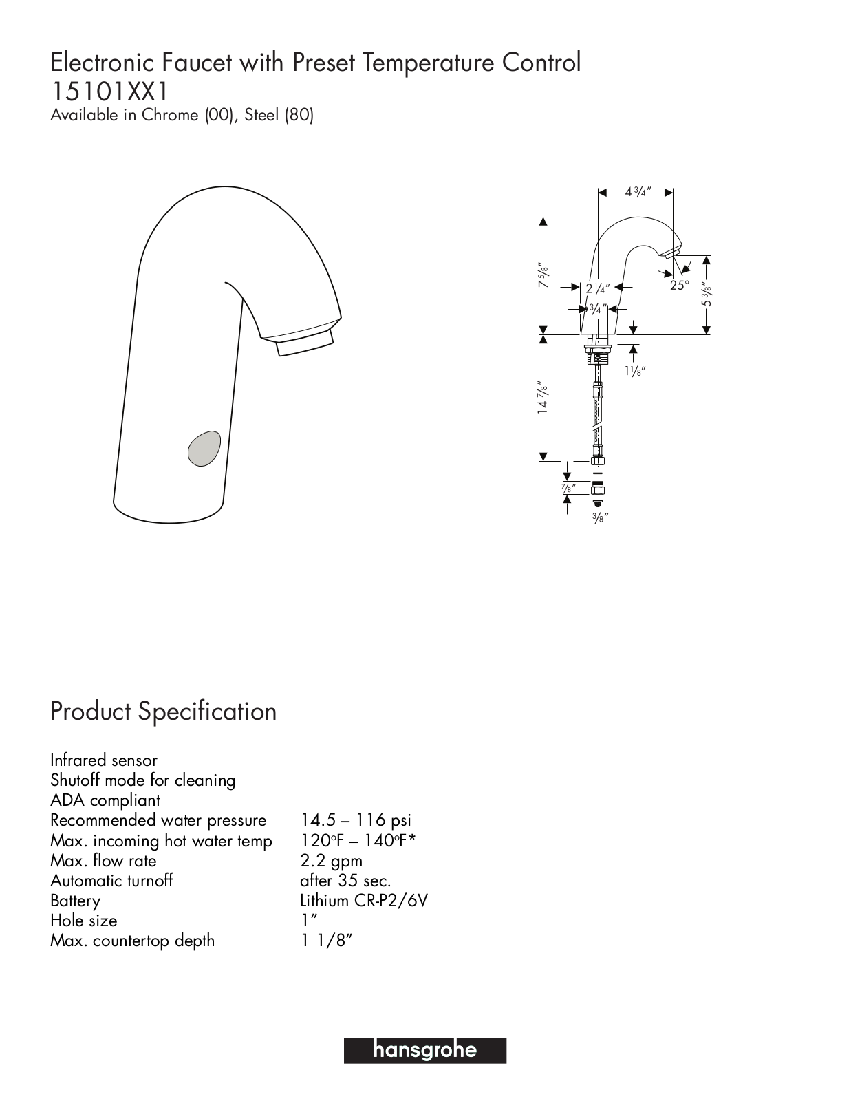 Hans Grohe 15101XX1 User Manual