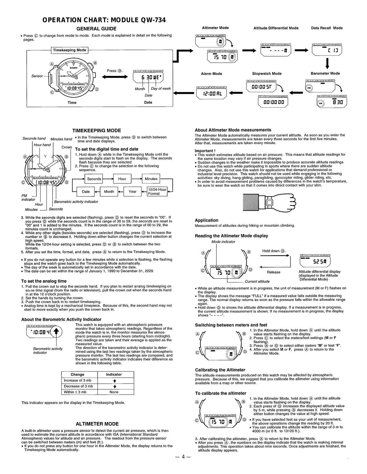 Casio 734 Owner's Manual