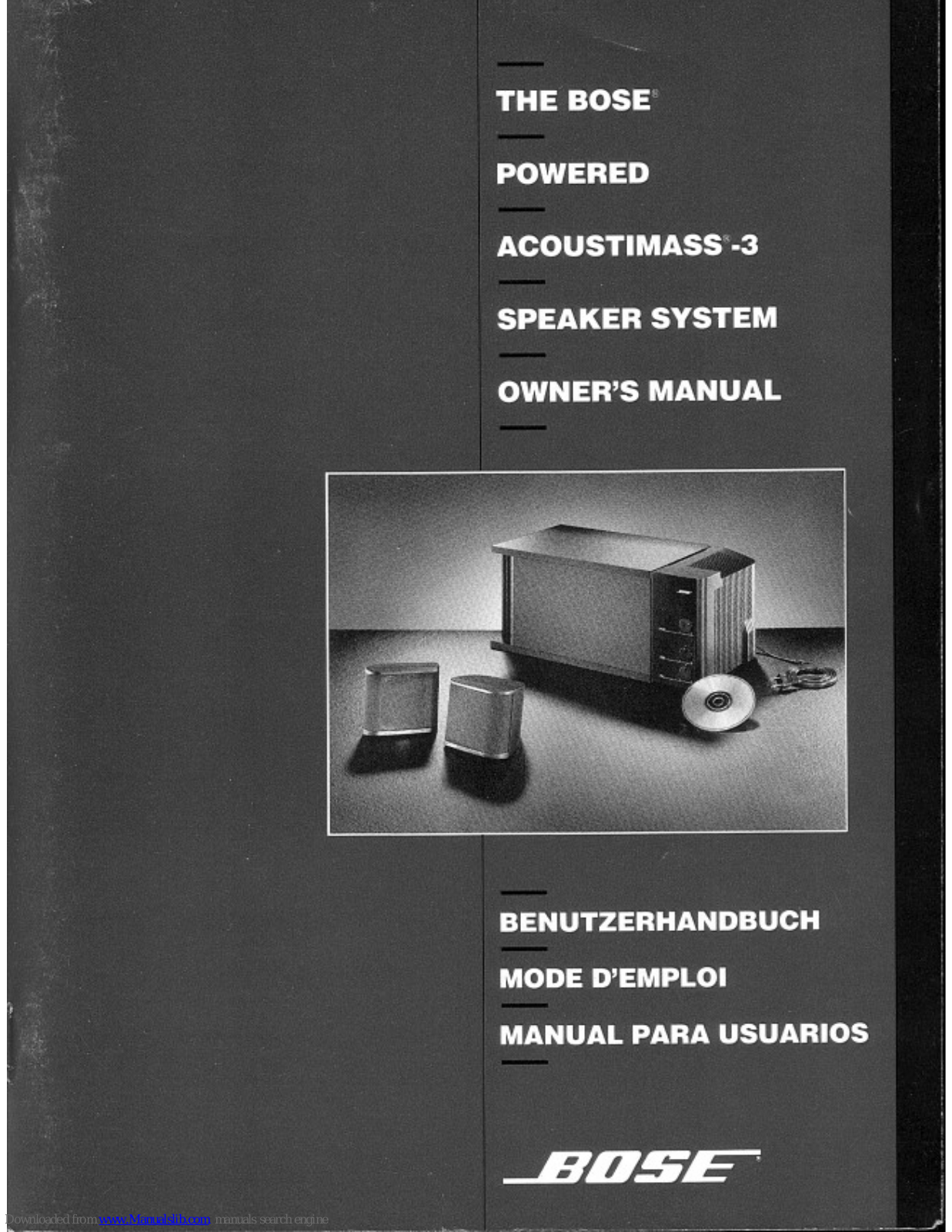 Bose Acoustimass 3 Powered, Acoustimass-3 Owner's Manual