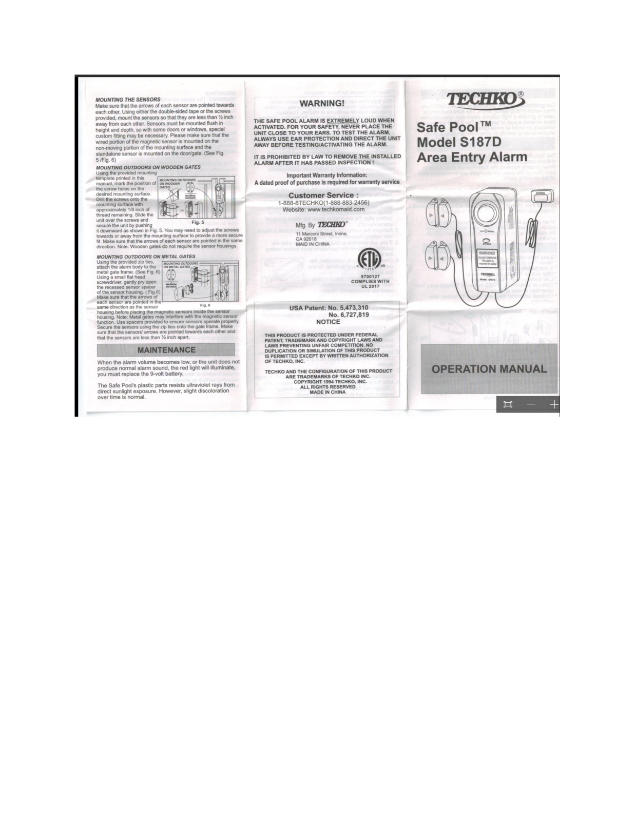 TECHKO S187D Operation Manual - ManualMachine.com