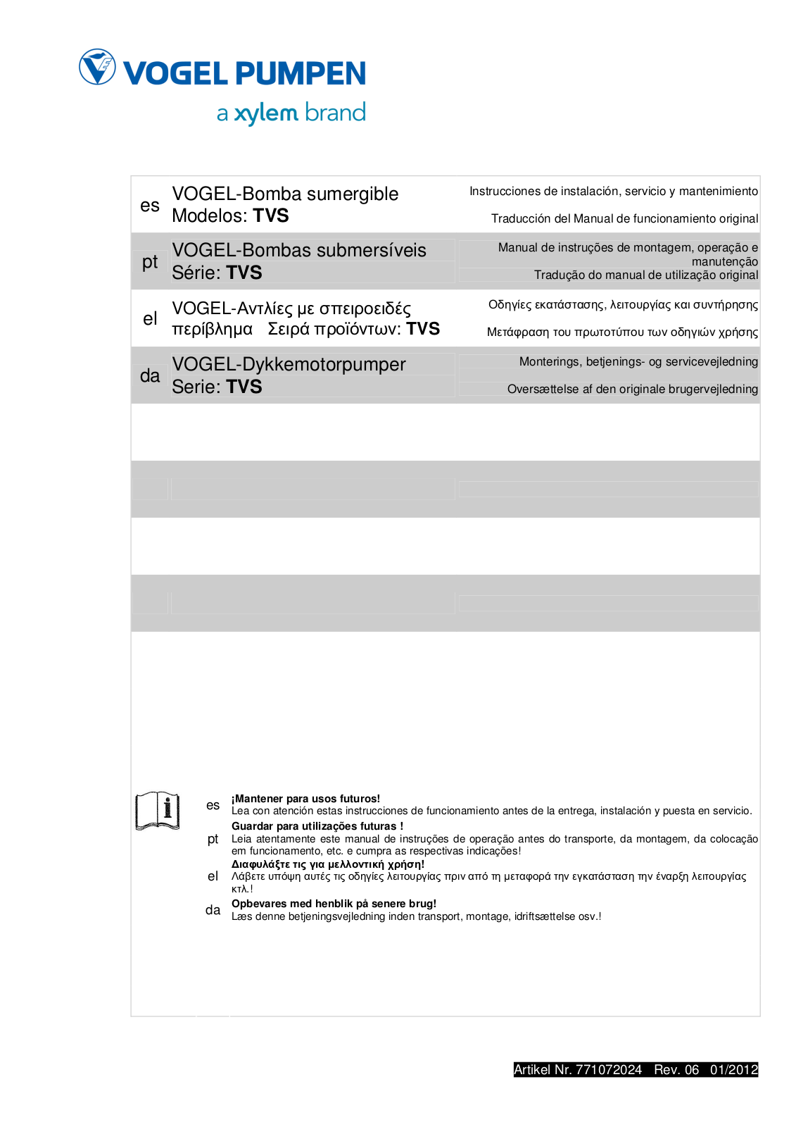 Xylem TVS User Manual