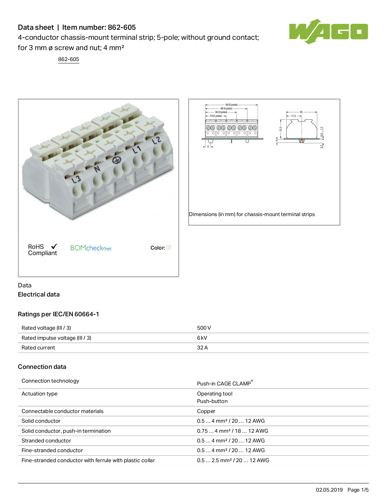 Wago 862-605 Data Sheet - ManualMachine.com