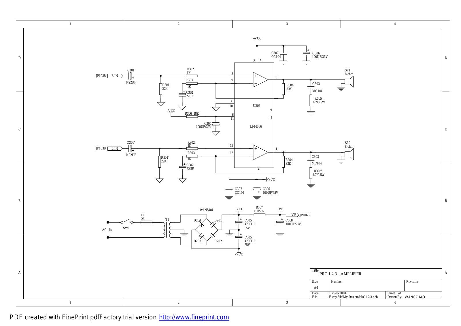 Microlab PRO1, PRO2, PRO 3 AMPLIFIER