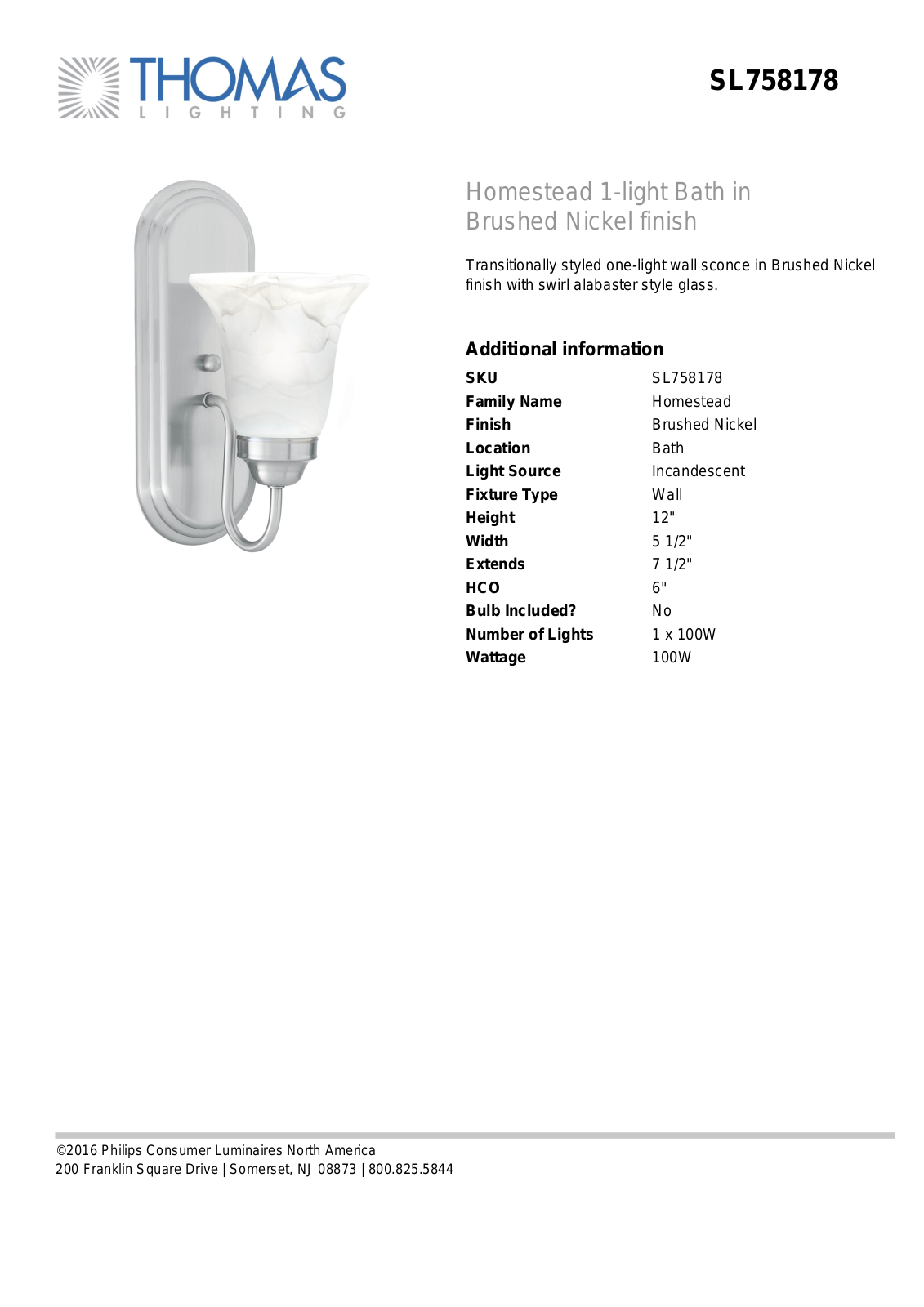 Thomas Lighting SL758178 User Manual - ManualMachine.com