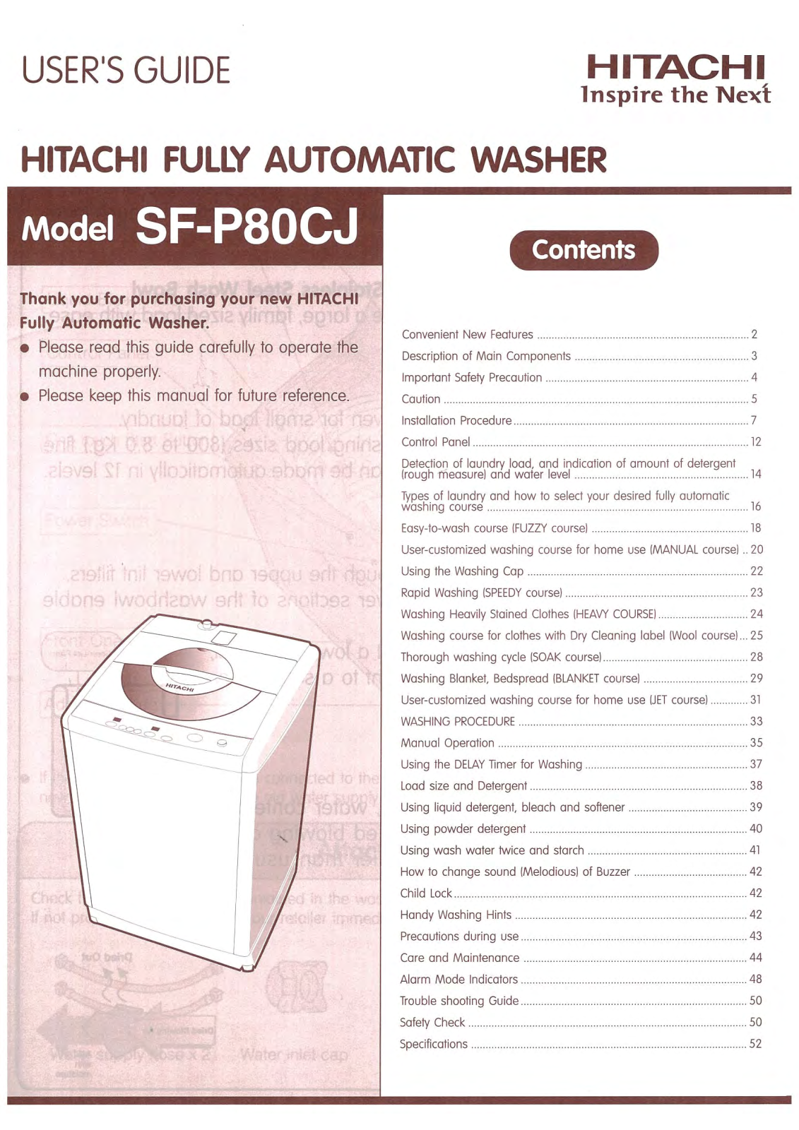 Hitachi SF-P80CJ User Manual