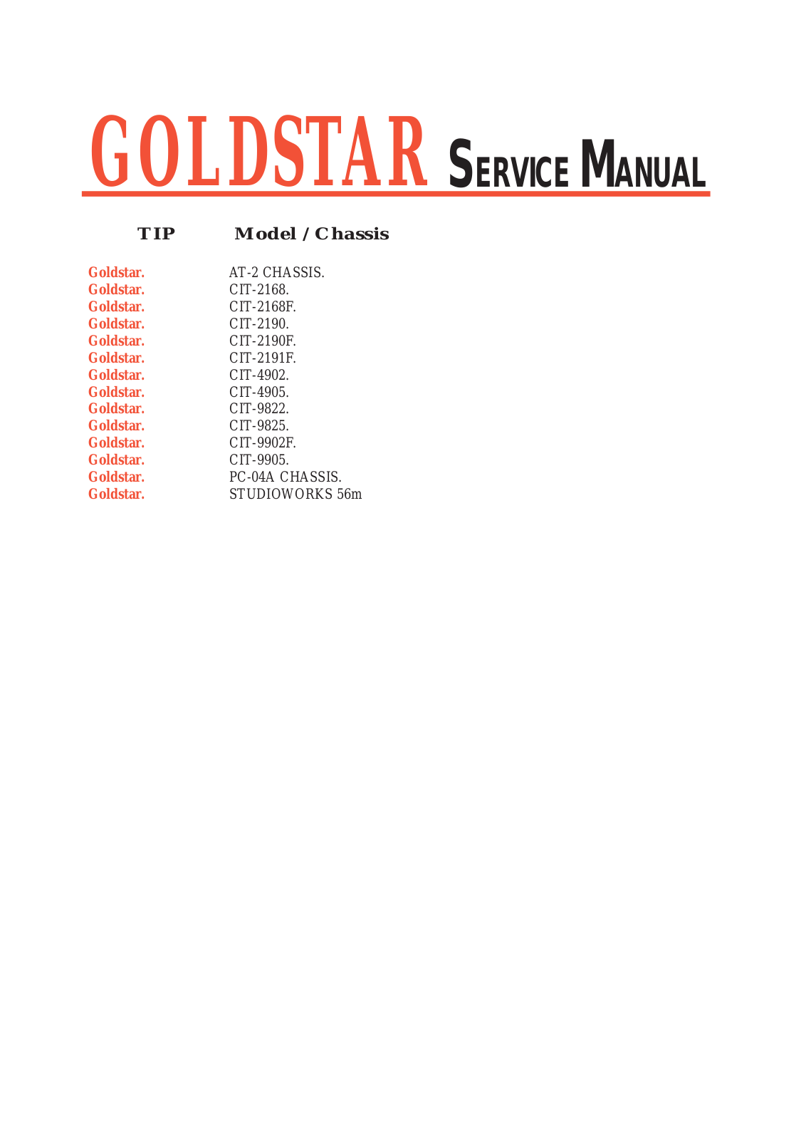 Goldstar AT-2 Schematic