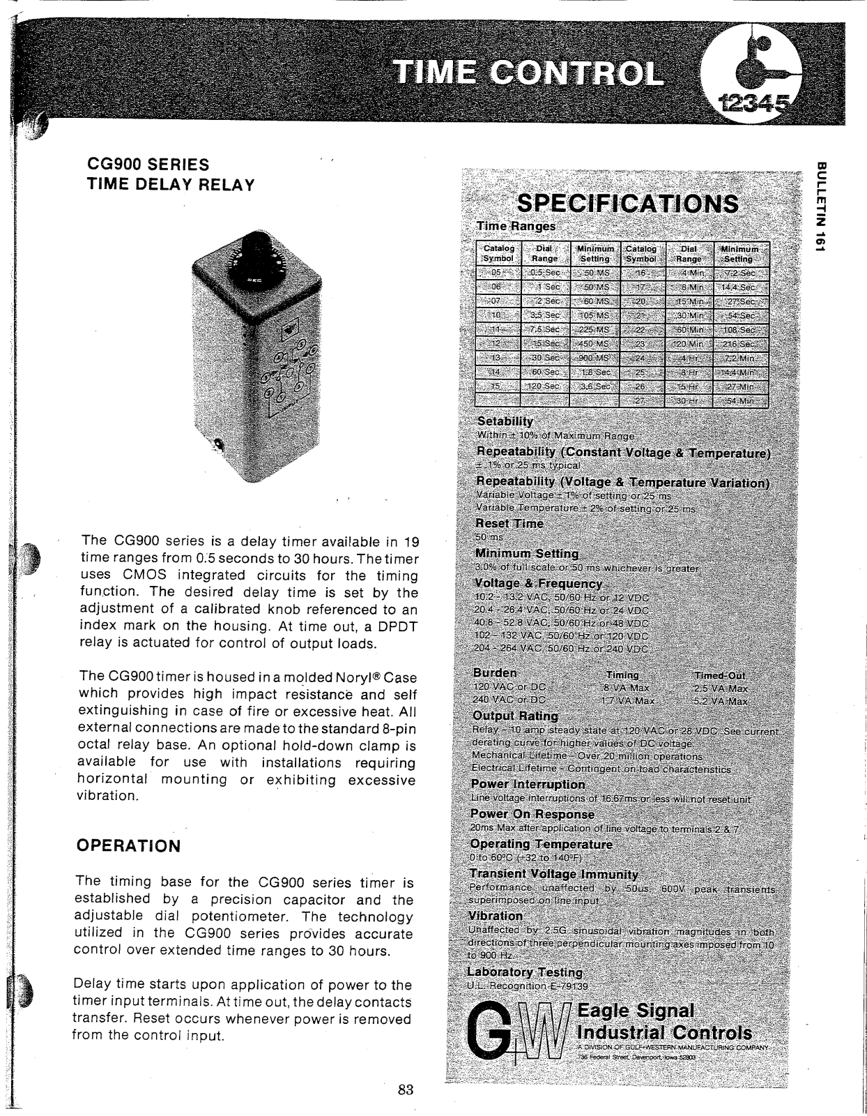 Eagle Signal CG900 Catalog Page