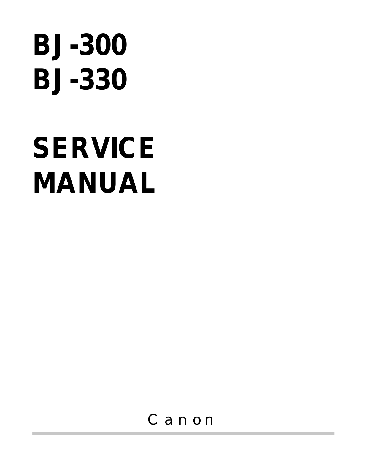 Canon BJ-300, BJ-330 Service Manual