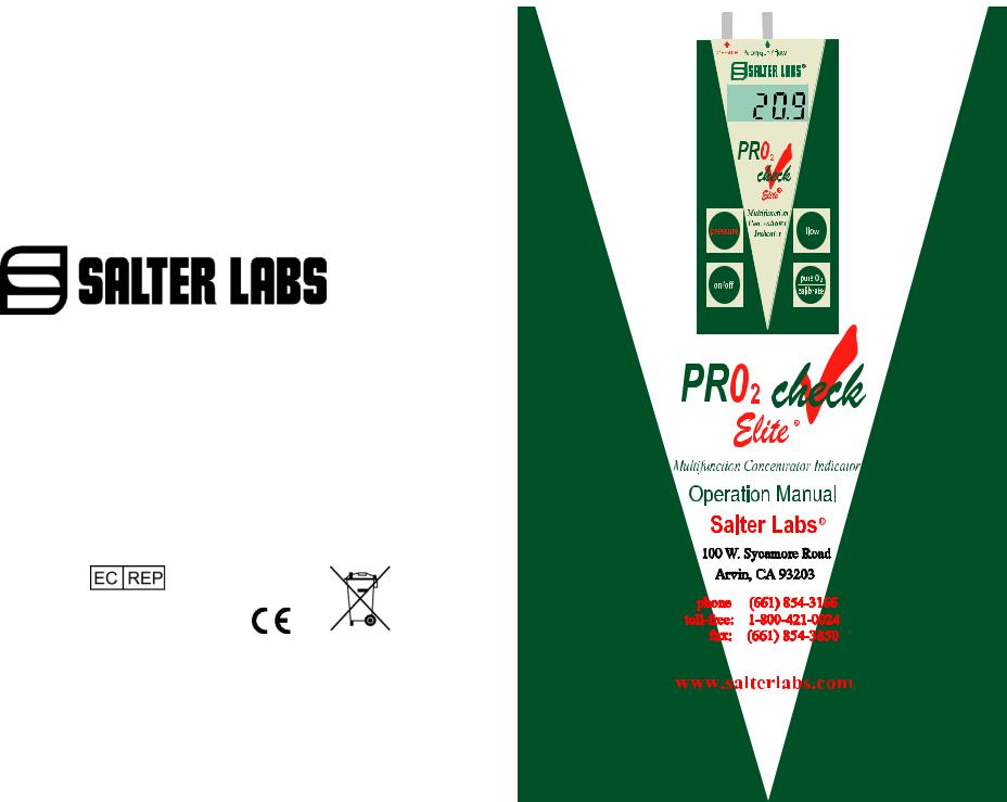 Salter Labs PRO2 check Elite User manual