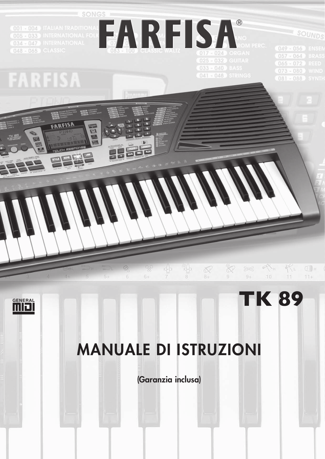 Farfisa TK89 USER’S MANUAL