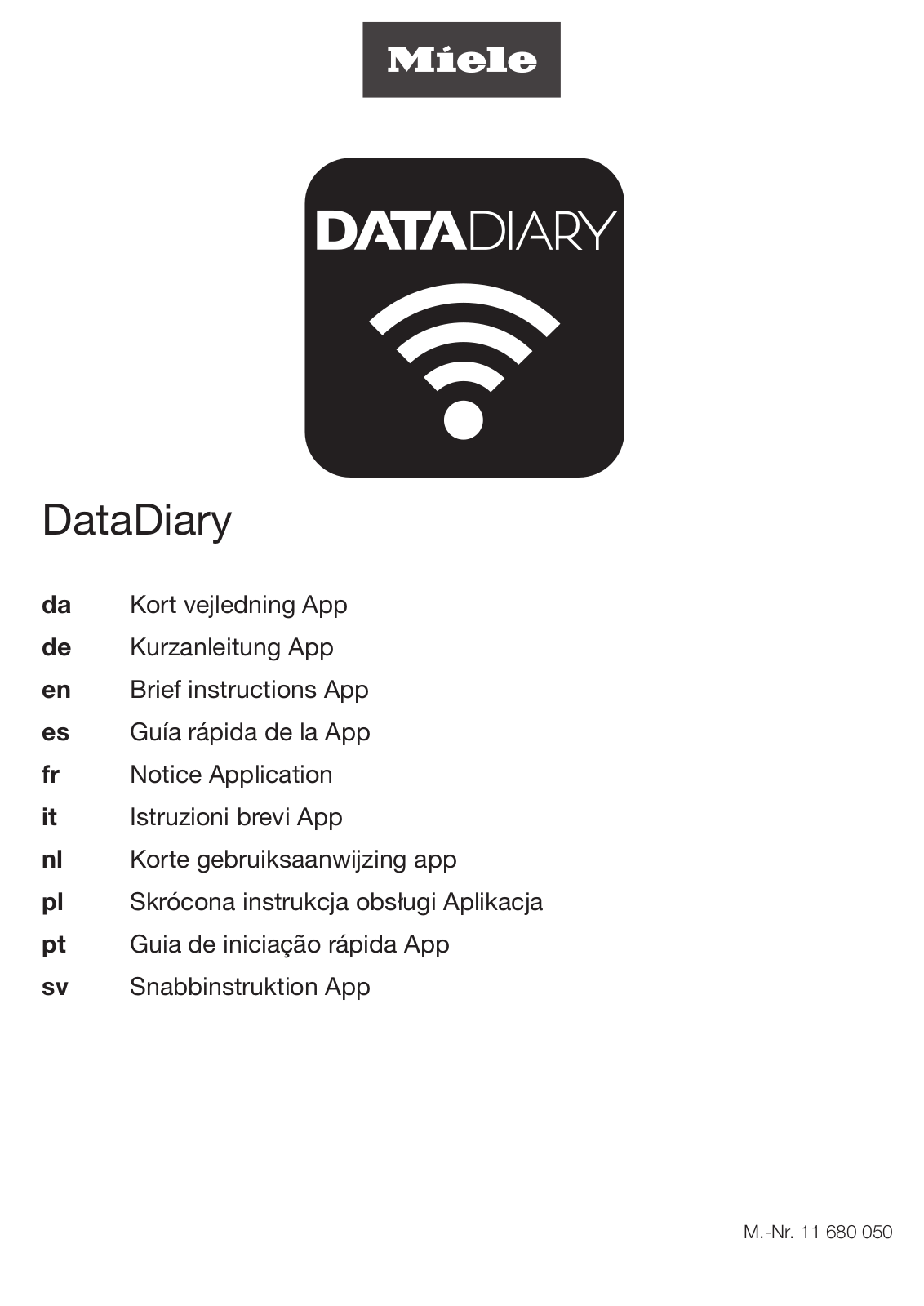 Miele DataDiary System User manual