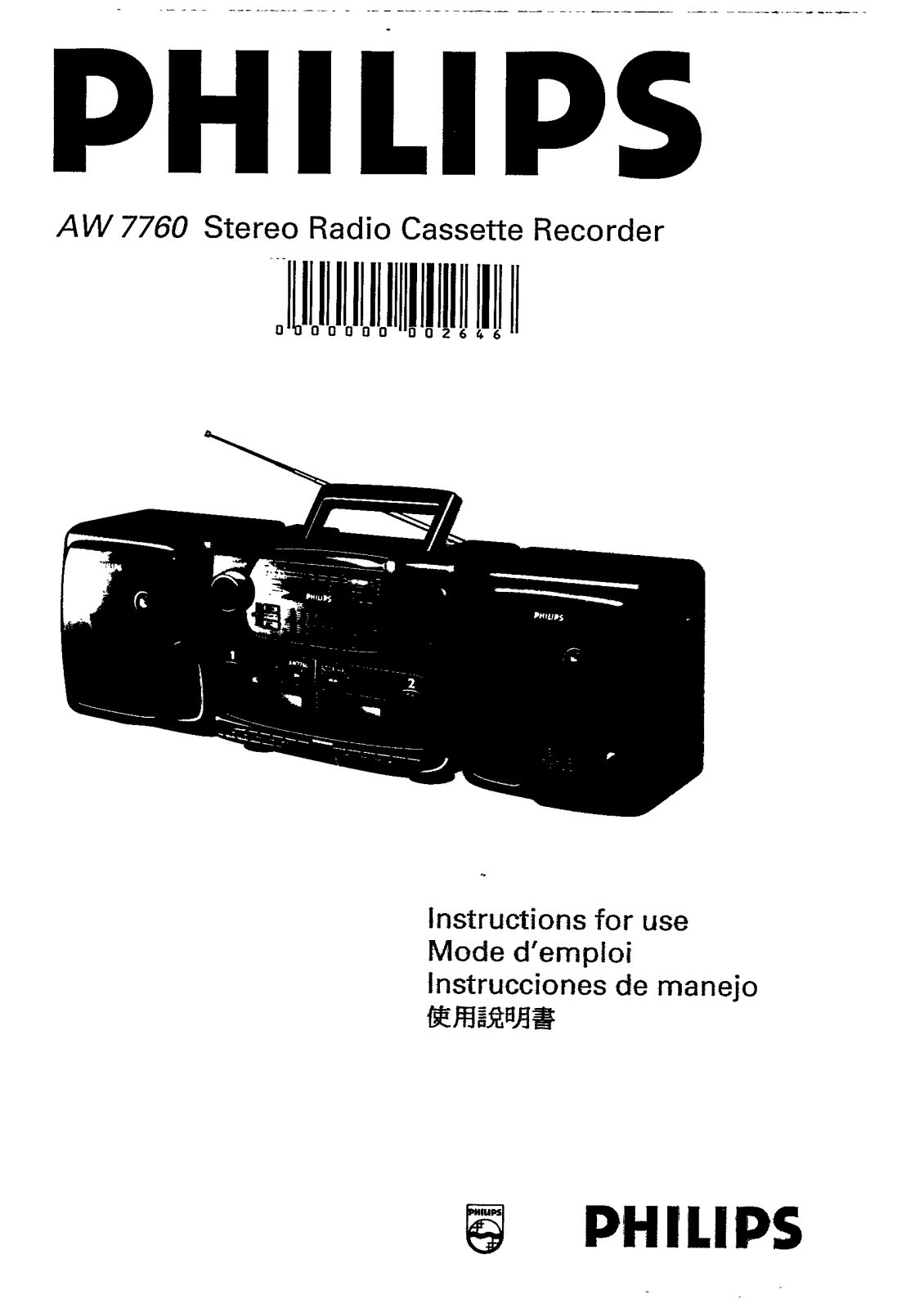 Philips AW 7760-01, AW 7760 User Manual