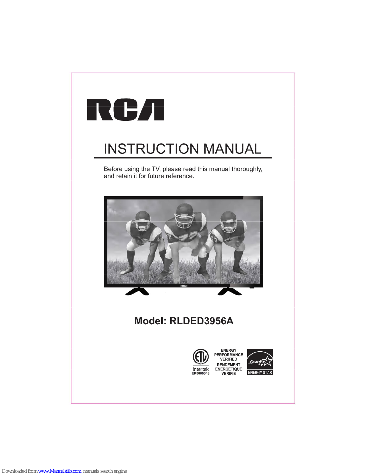 RCA RLDED3956A Instruction Manual