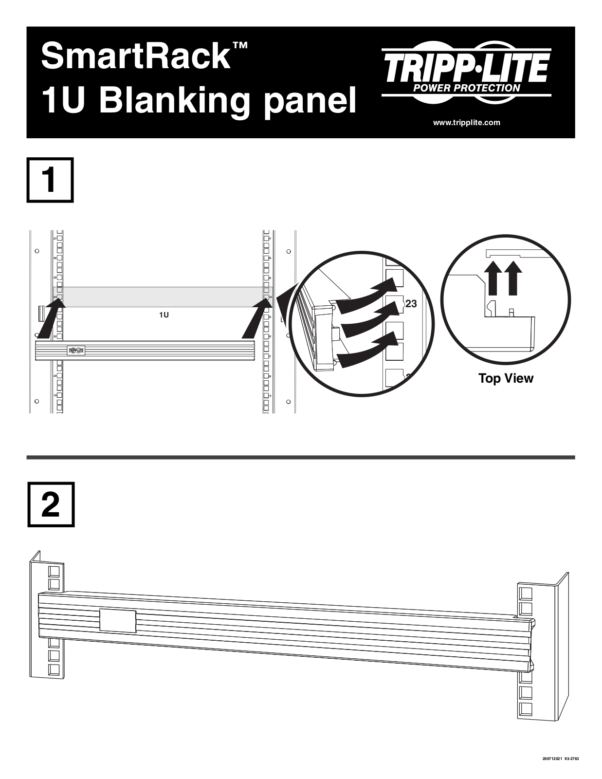 Tripp Lite 1U Blanking panel User Manual