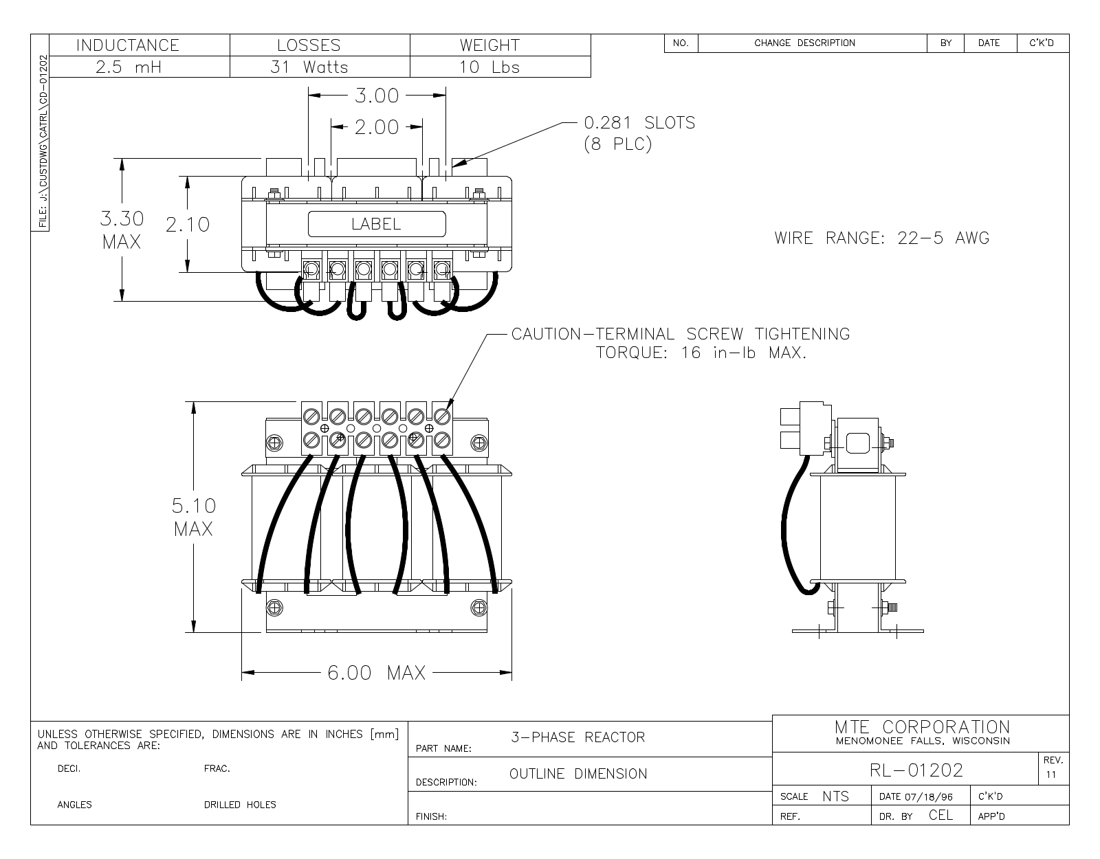 MTE RL-01202 CAD Drawings