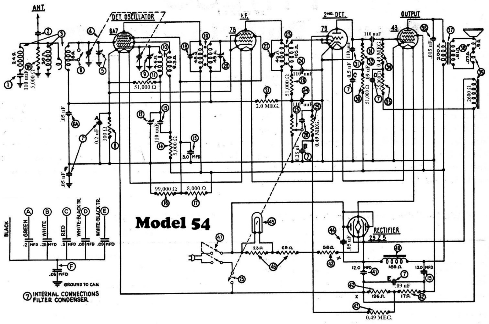 Philco 54 schematic