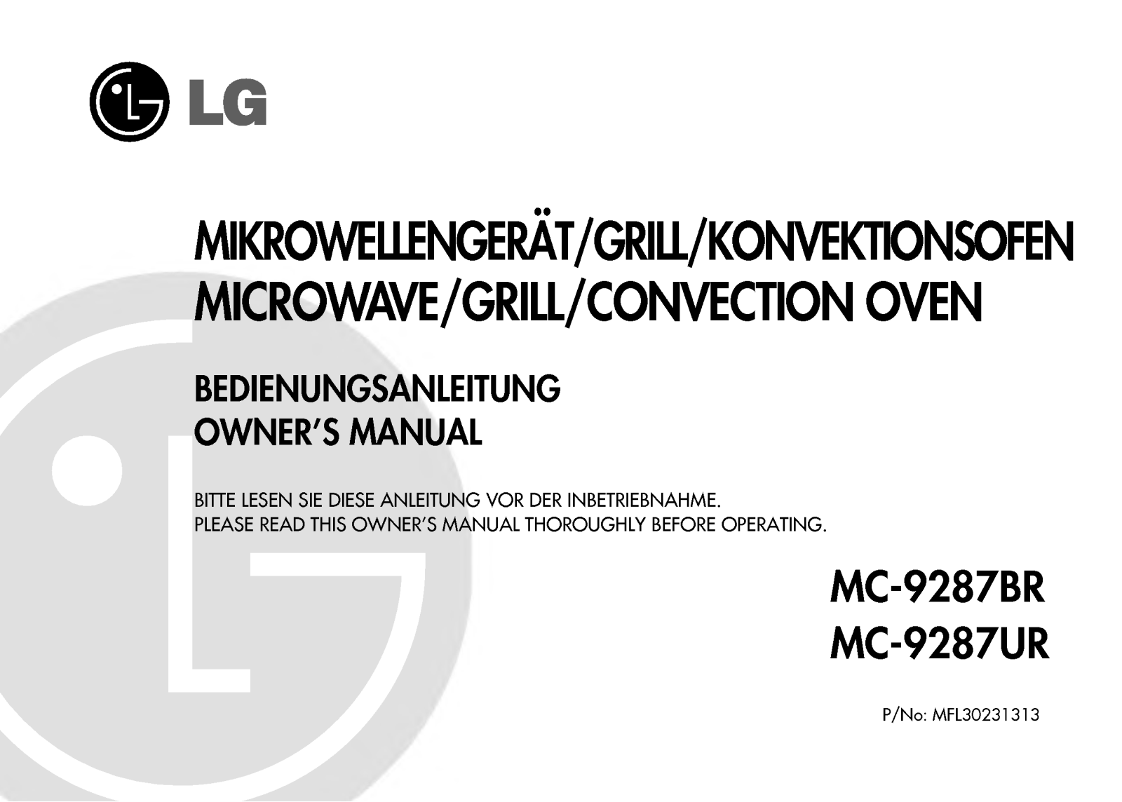 Lg MC-9287UR, MC-9287BR user Manual