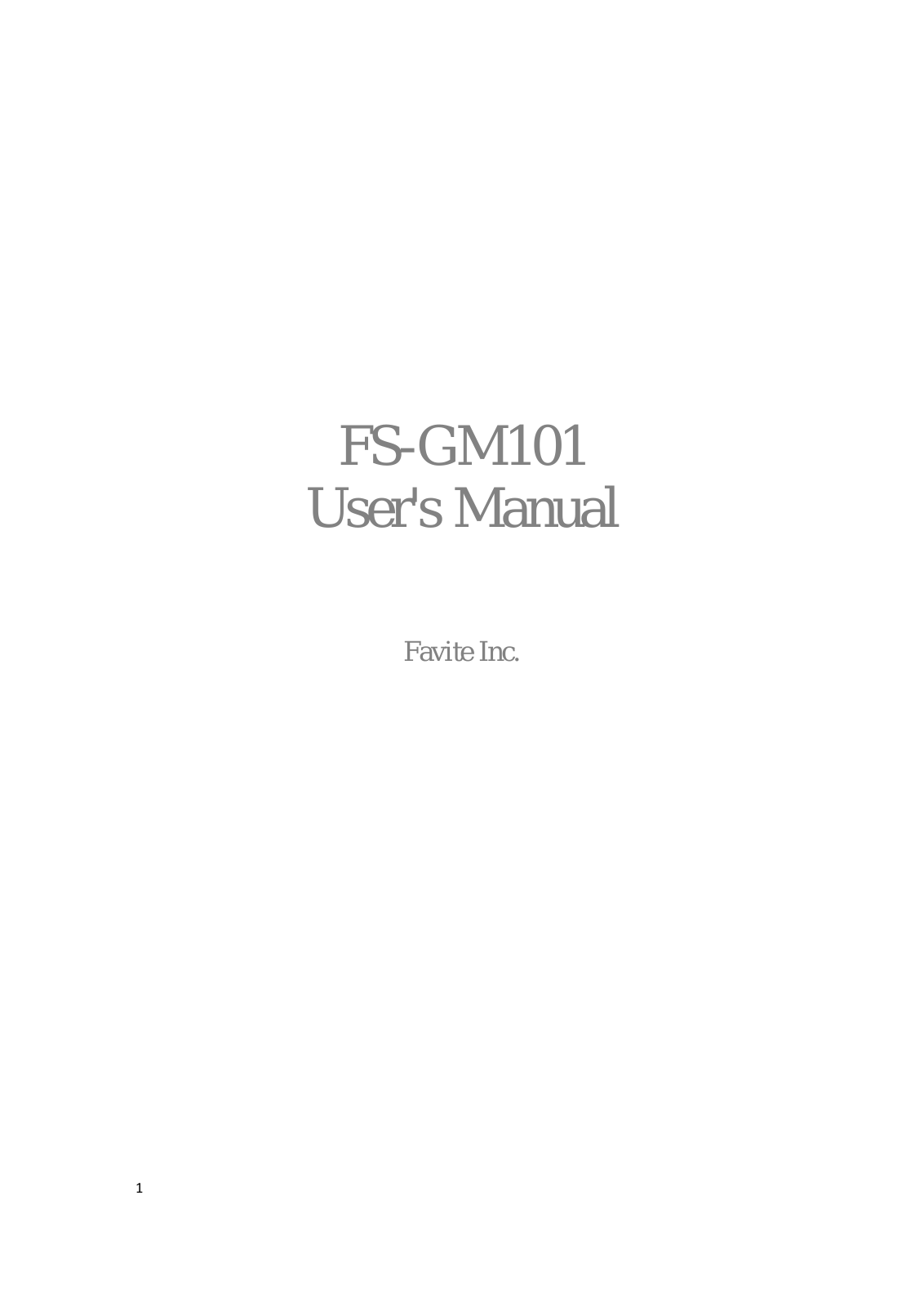 FAVITE FS GM101 User Manual