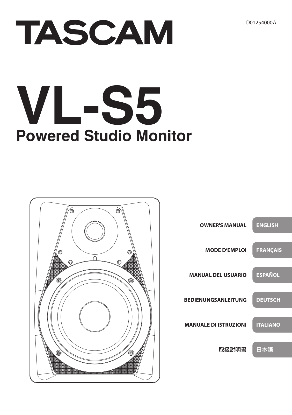 Tascam S5, VL-S5 User Manual