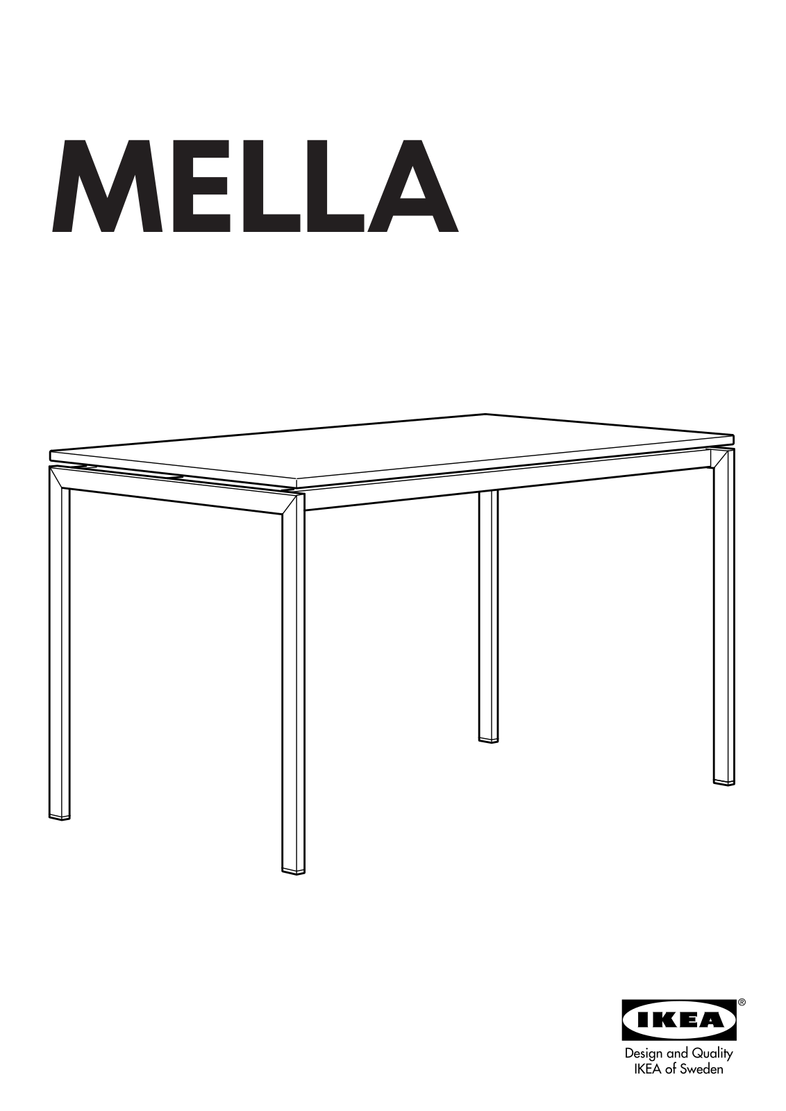 IKEA MELLA DINING TABLE 47X30 Assembly Instruction