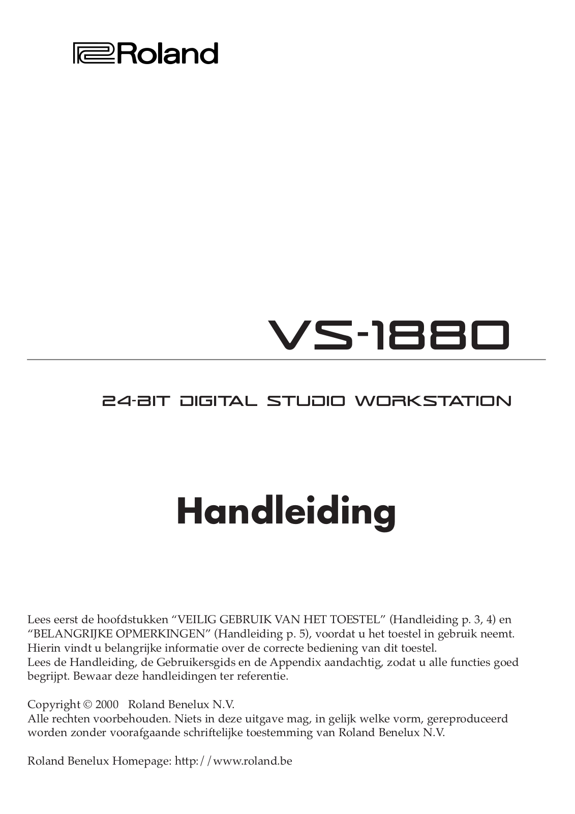 Roland VS-1880 User Manual