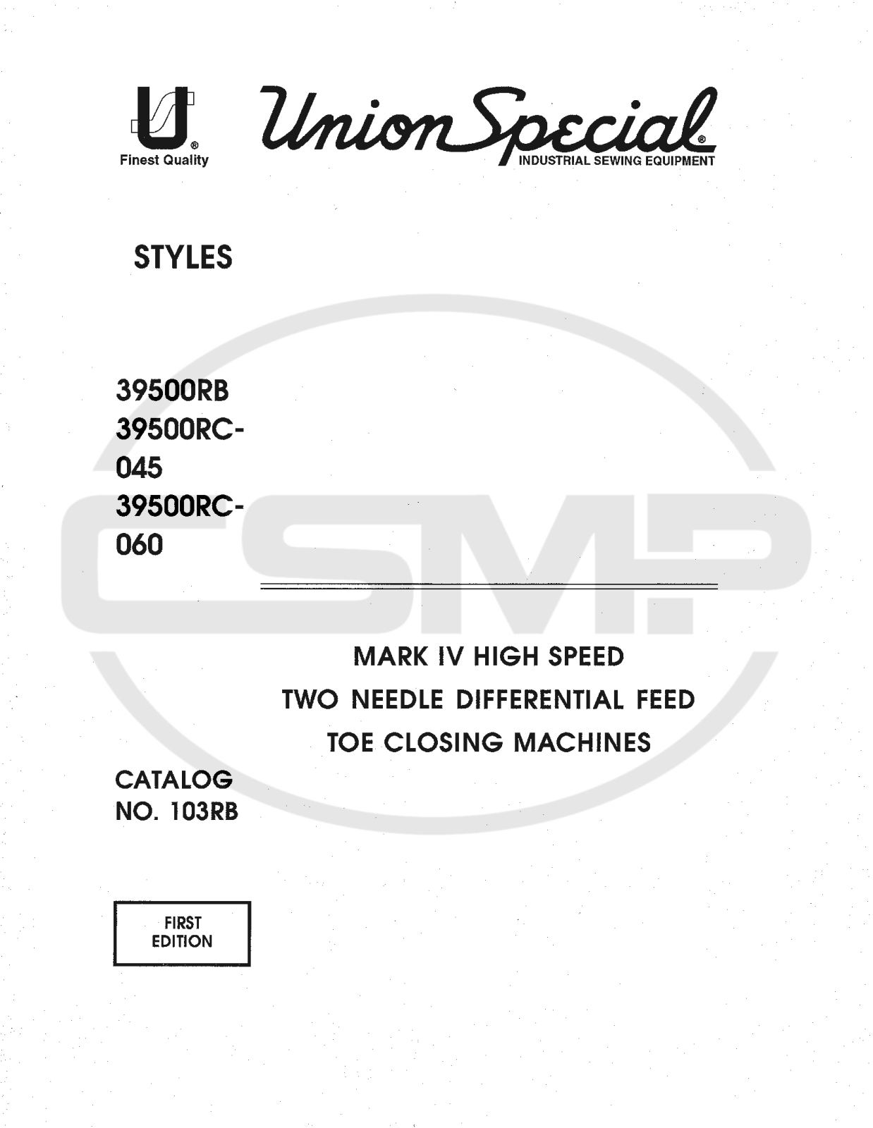 Union Special 103RB Parts Book