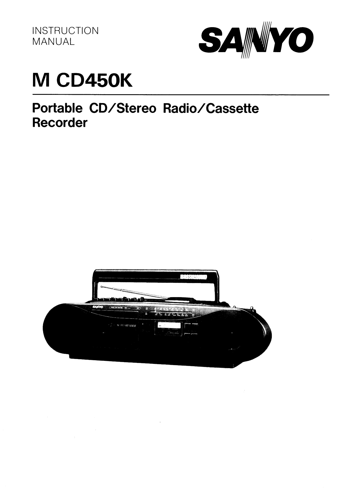 Sanyo M CD450K Instruction Manual