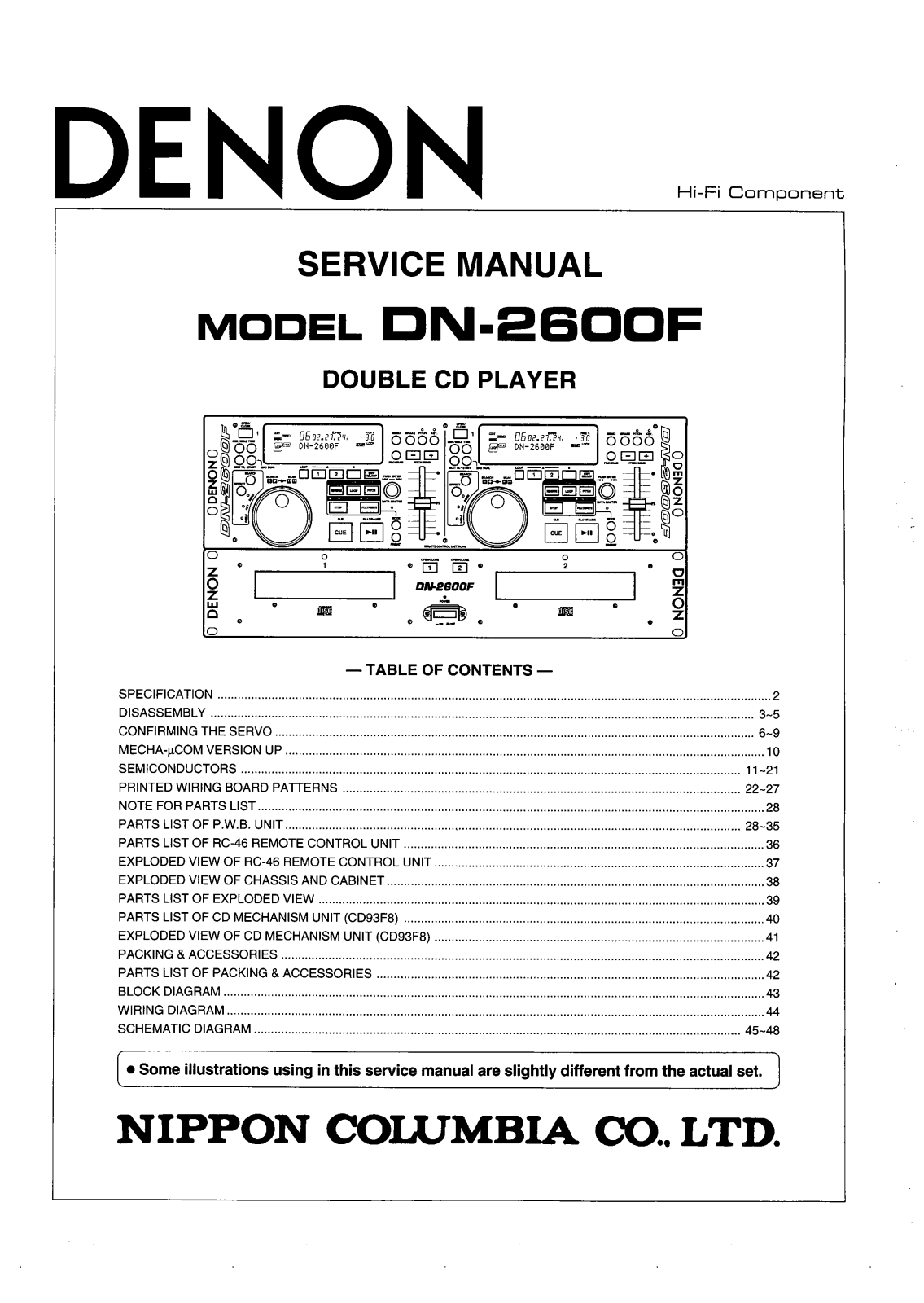 Denon DN-2600F Service Manual