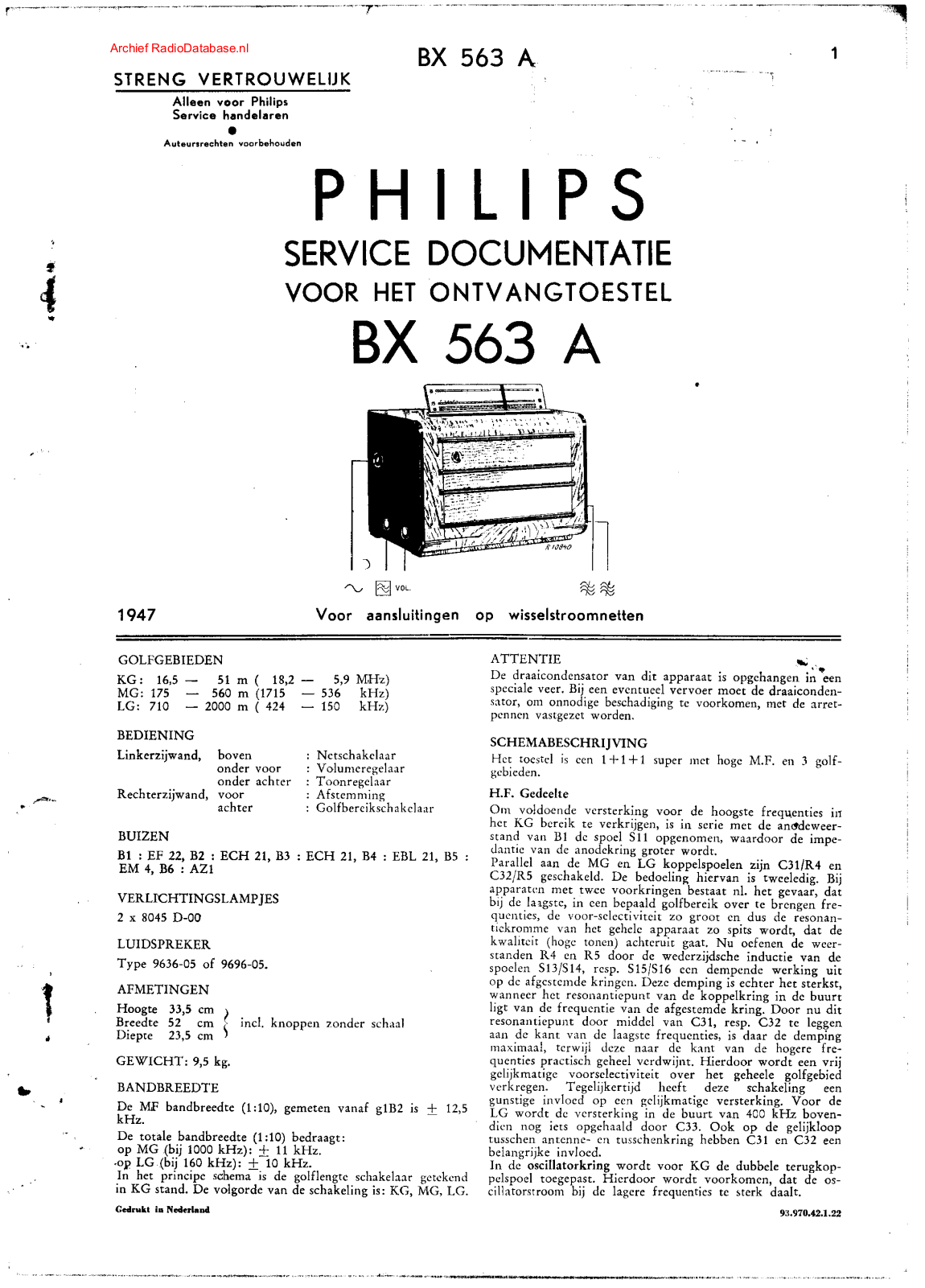 Philips BX563A Schematic