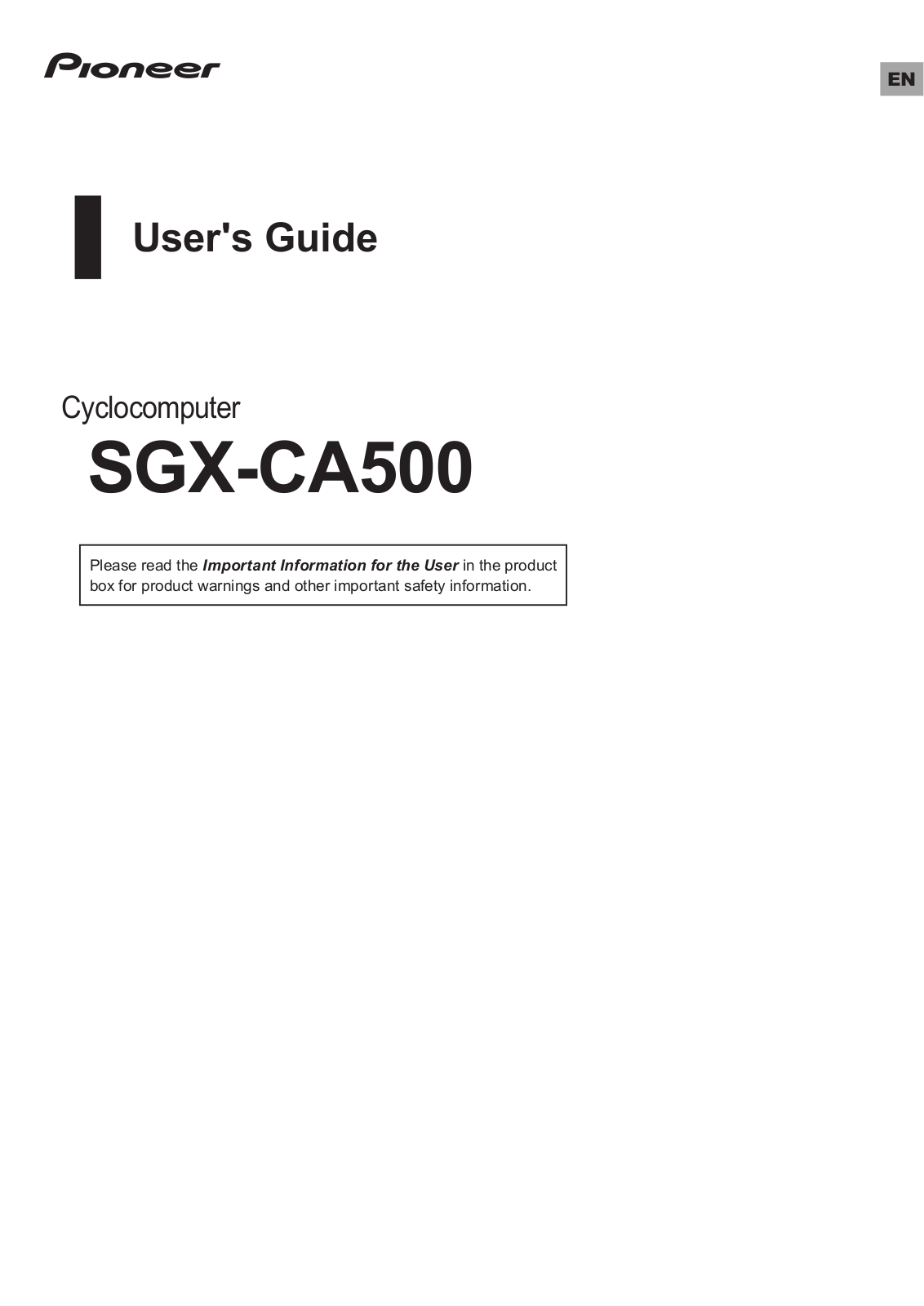 Pioneer K079 User Manual