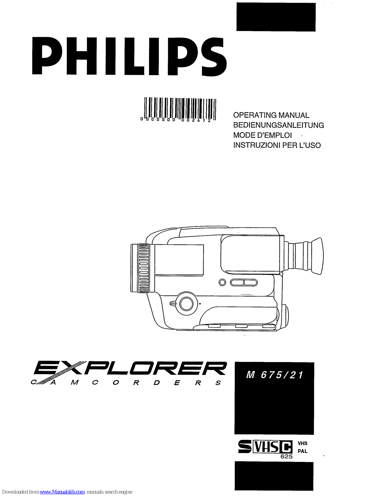 Philips Explorer M 675/21 Operating Manual