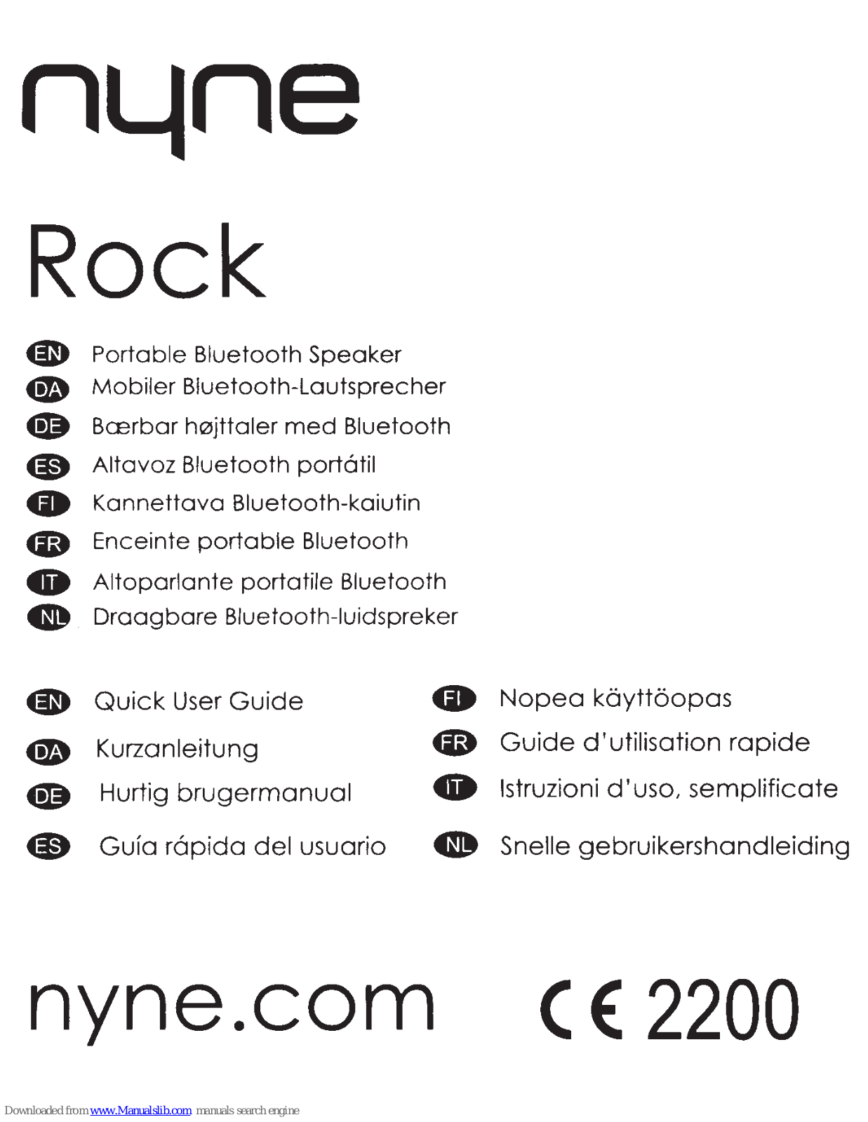 Nyne rock Quick User Manual - ManualMachine.com