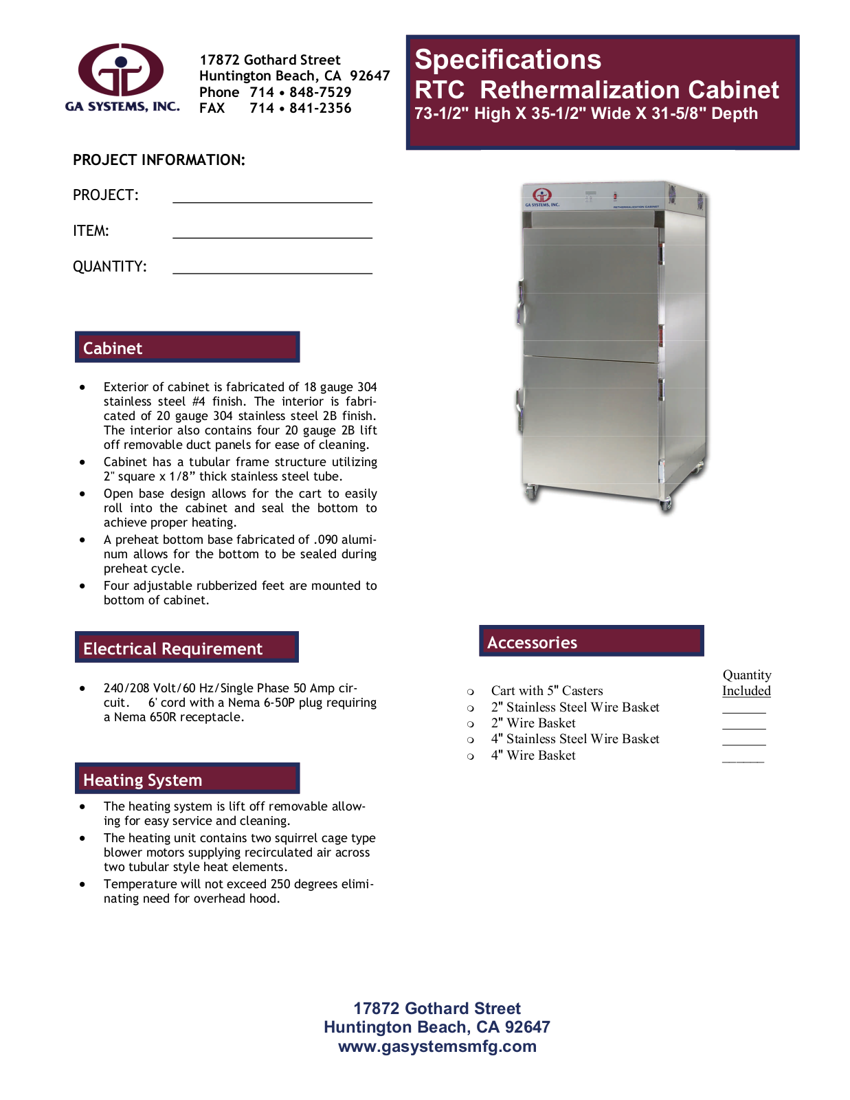 Ga Systems RTC User Manual