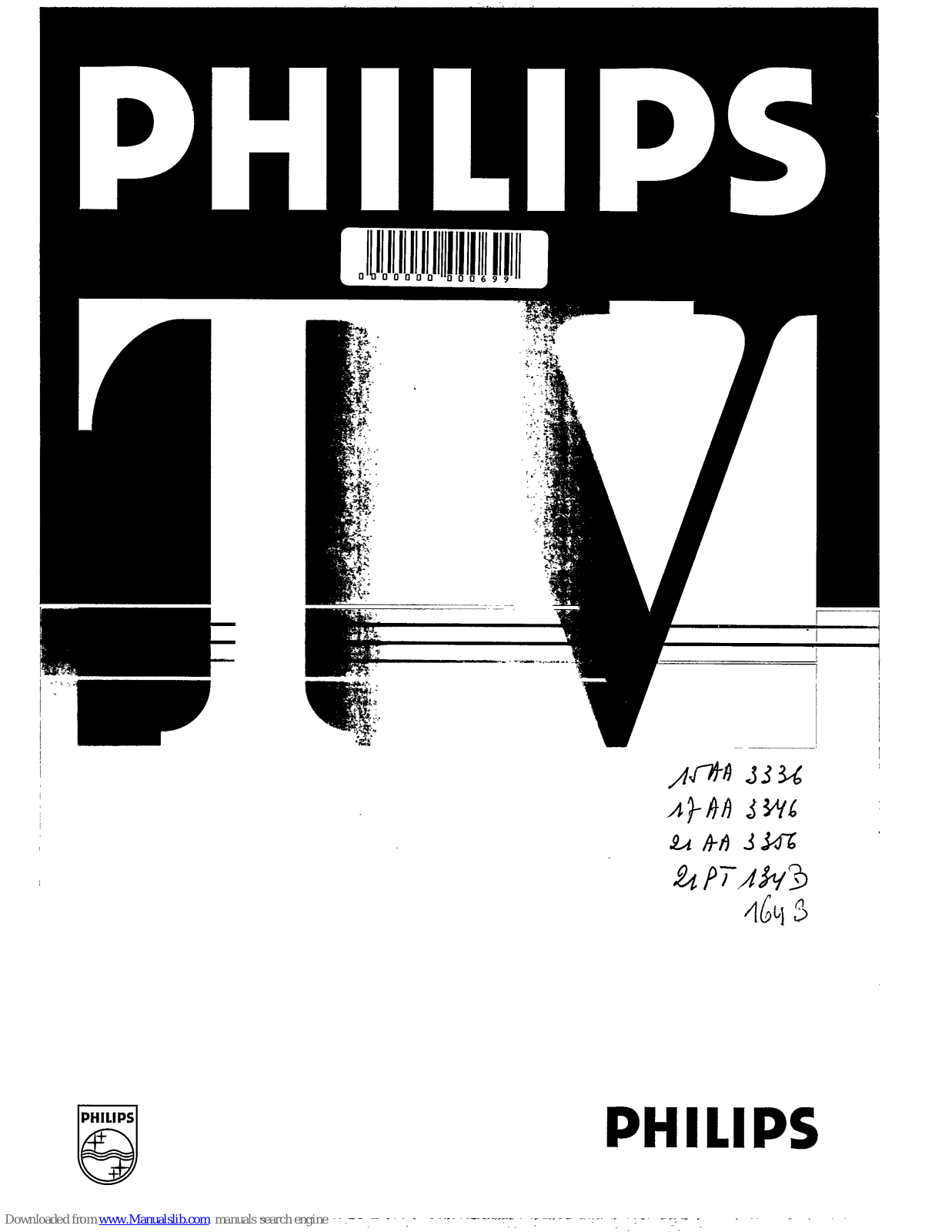 Philips 21PT134B, 21PT134B/00, 21PT134B/01, 21PT134B/42, 17AA3346 User Manual