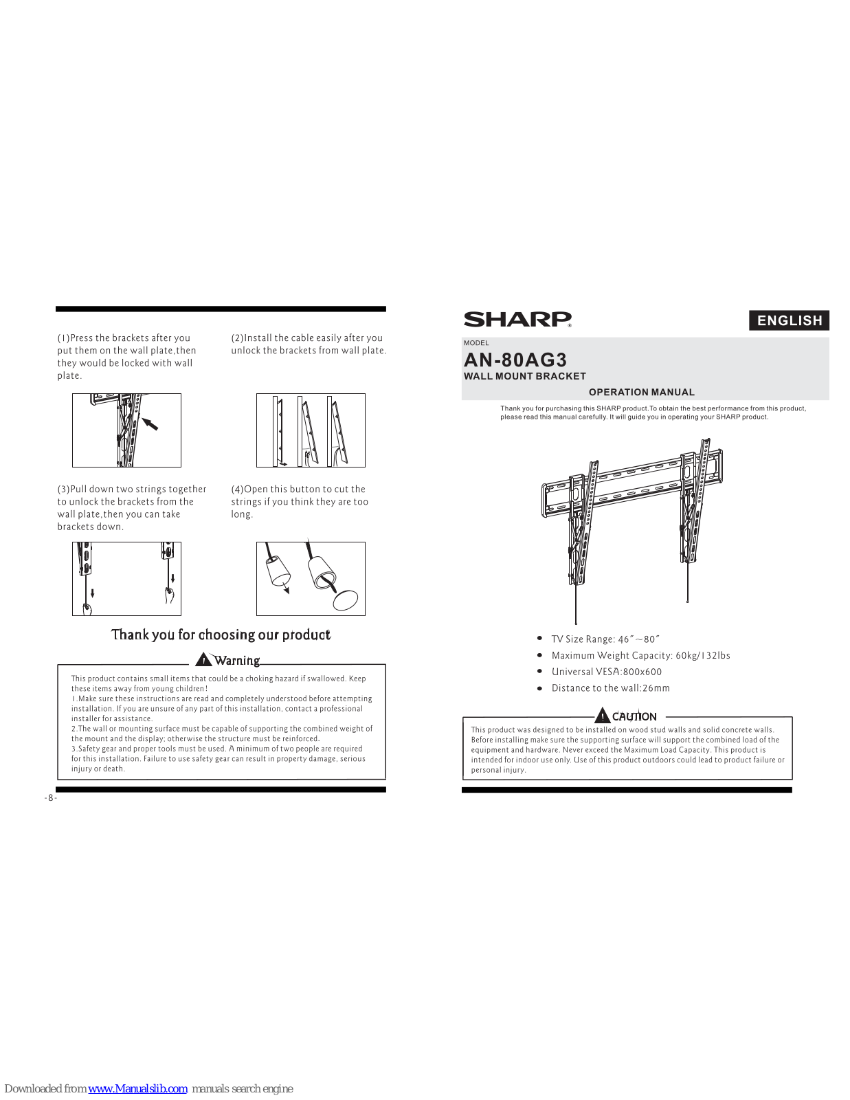 Sharp AN-80AG3 Operation Manual