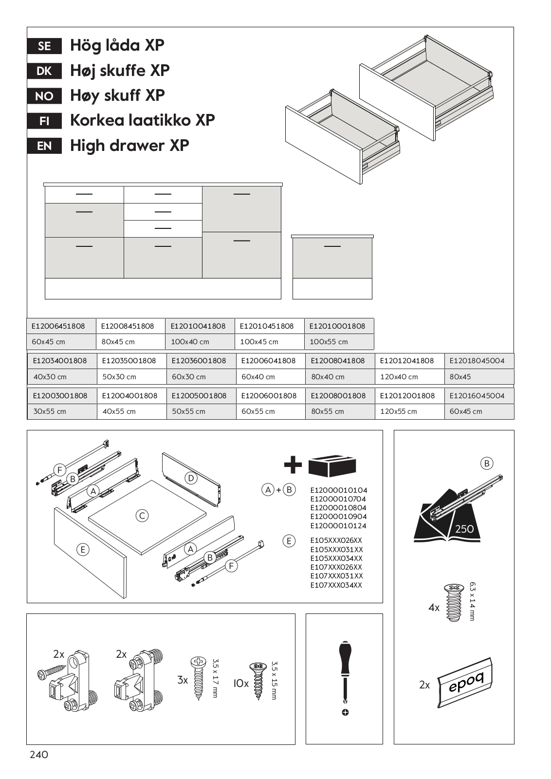 Epoq E12006451808, E12008451808, E12010041808, E12010451808, E12010001808 Installation instructions - ManualMachine.com