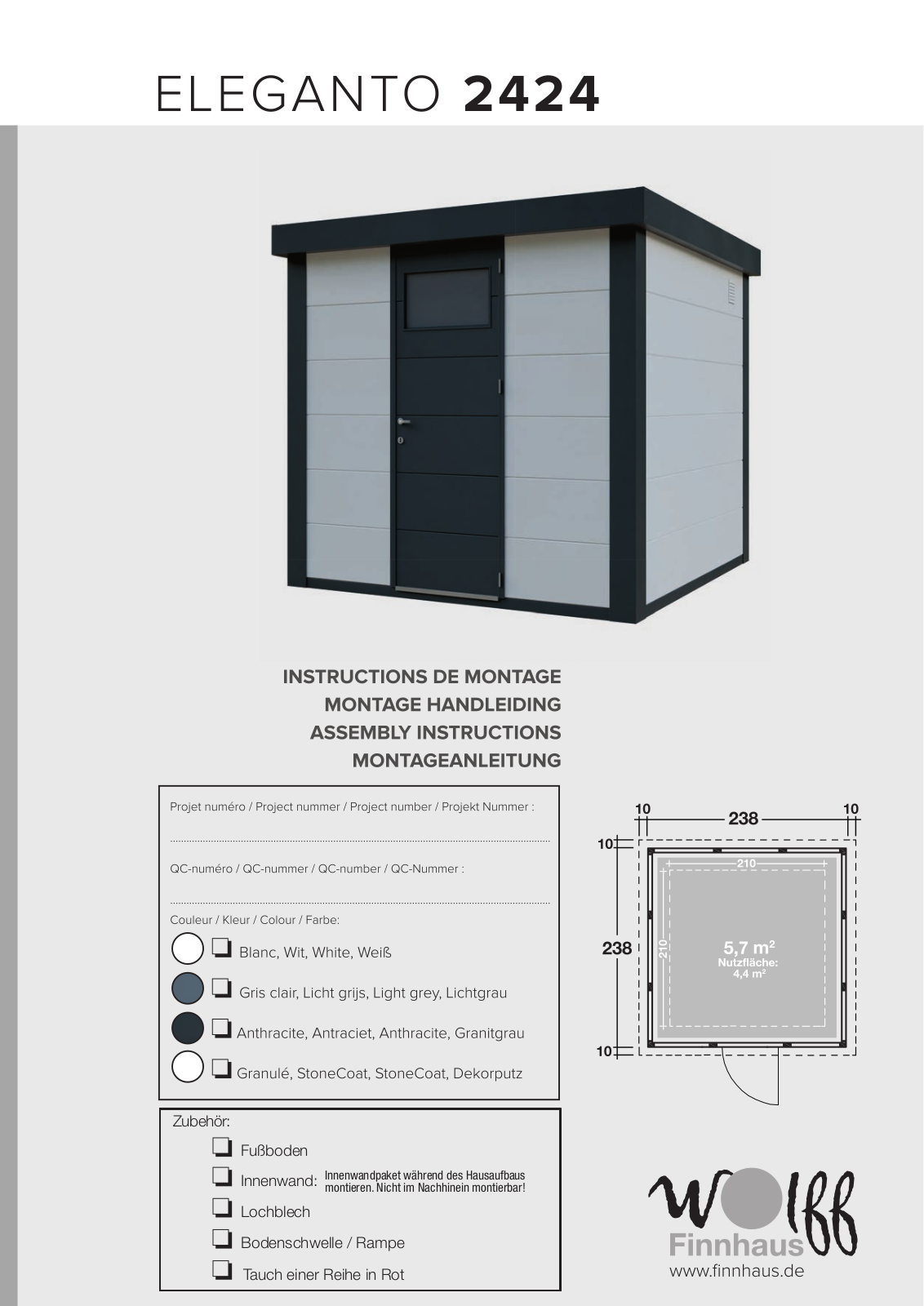 Wolff Finnhaus Eleganto 2424 operation manual