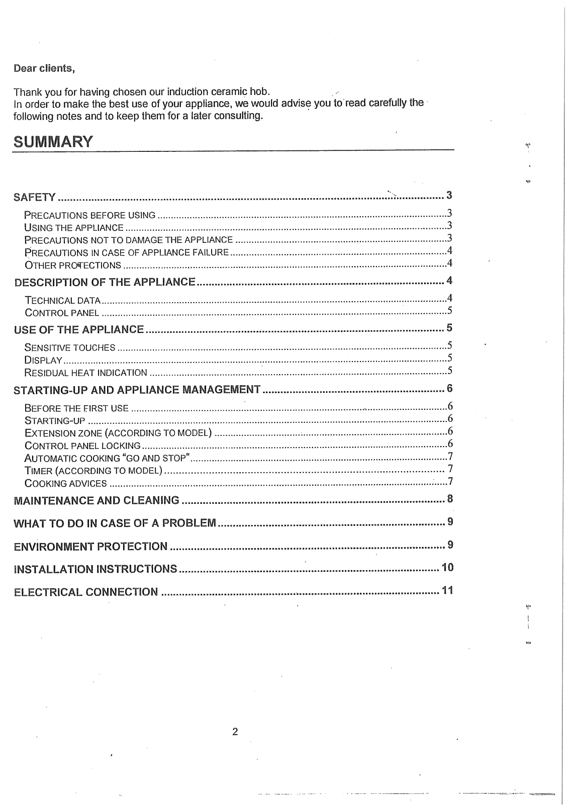 Smeg SA911XA-1 User Manual