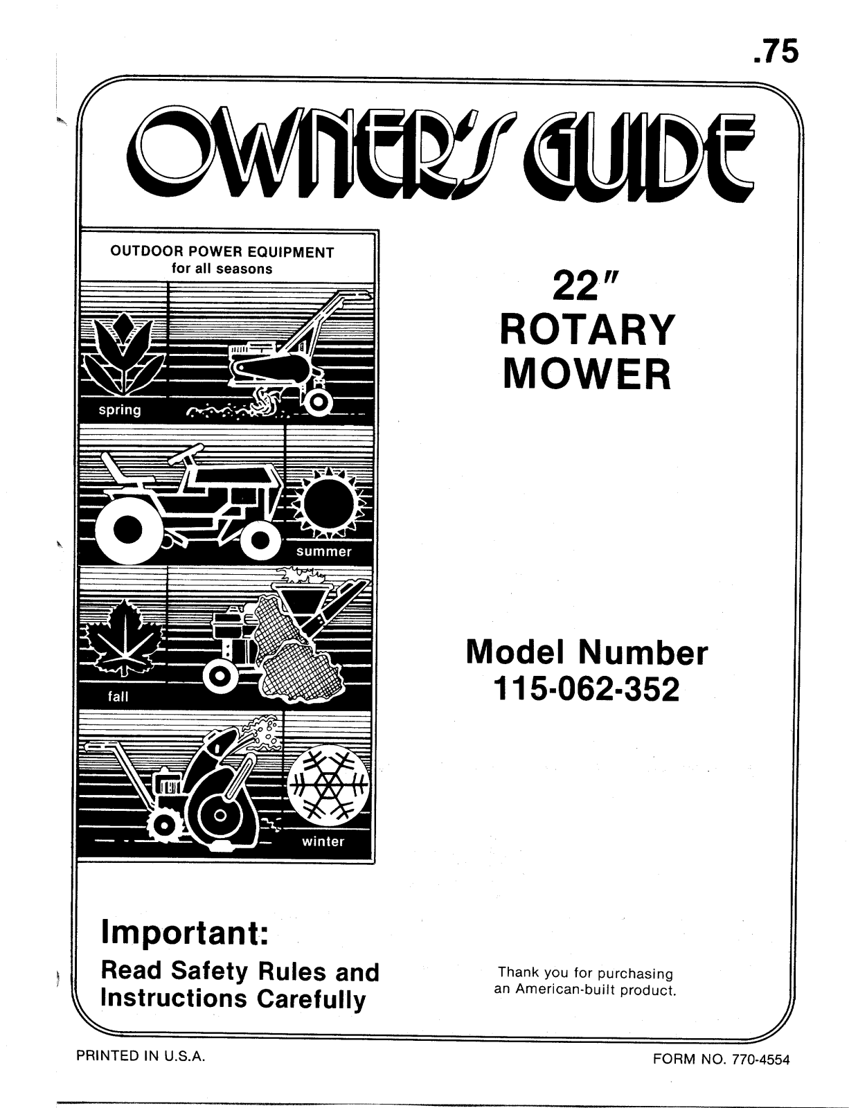 MTD 115-062-352 User Manual