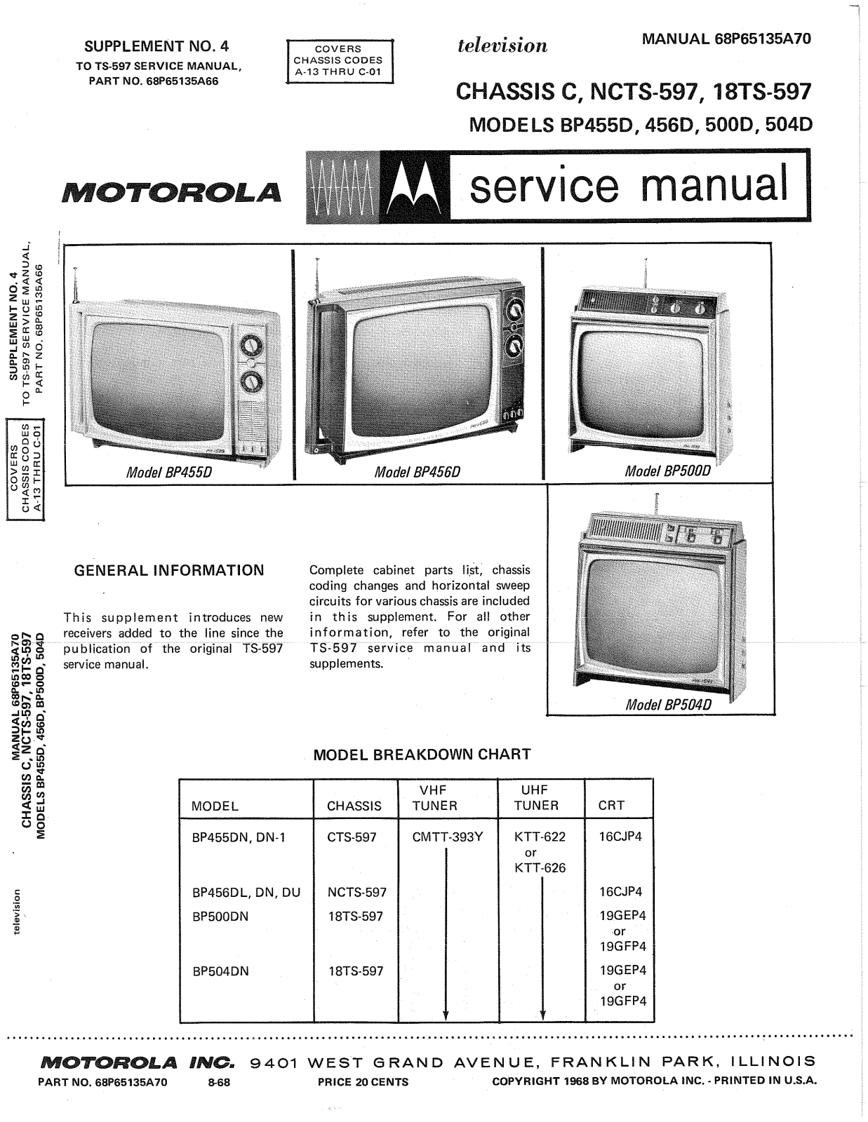 Moth Audio BP-455-D, BP-456-D, BP-500-D, BP-504-D Service manual