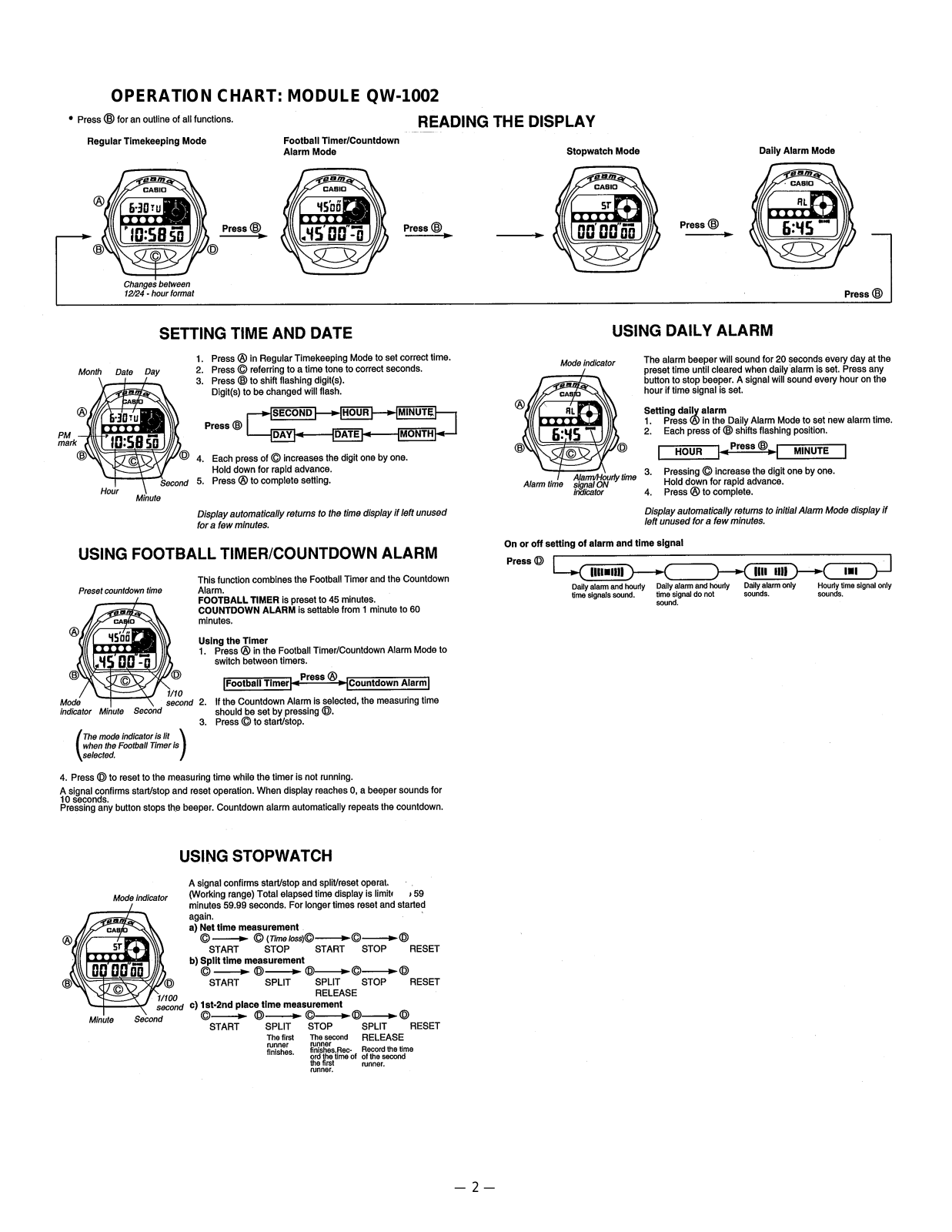 Casio 1002 Owner's Manual