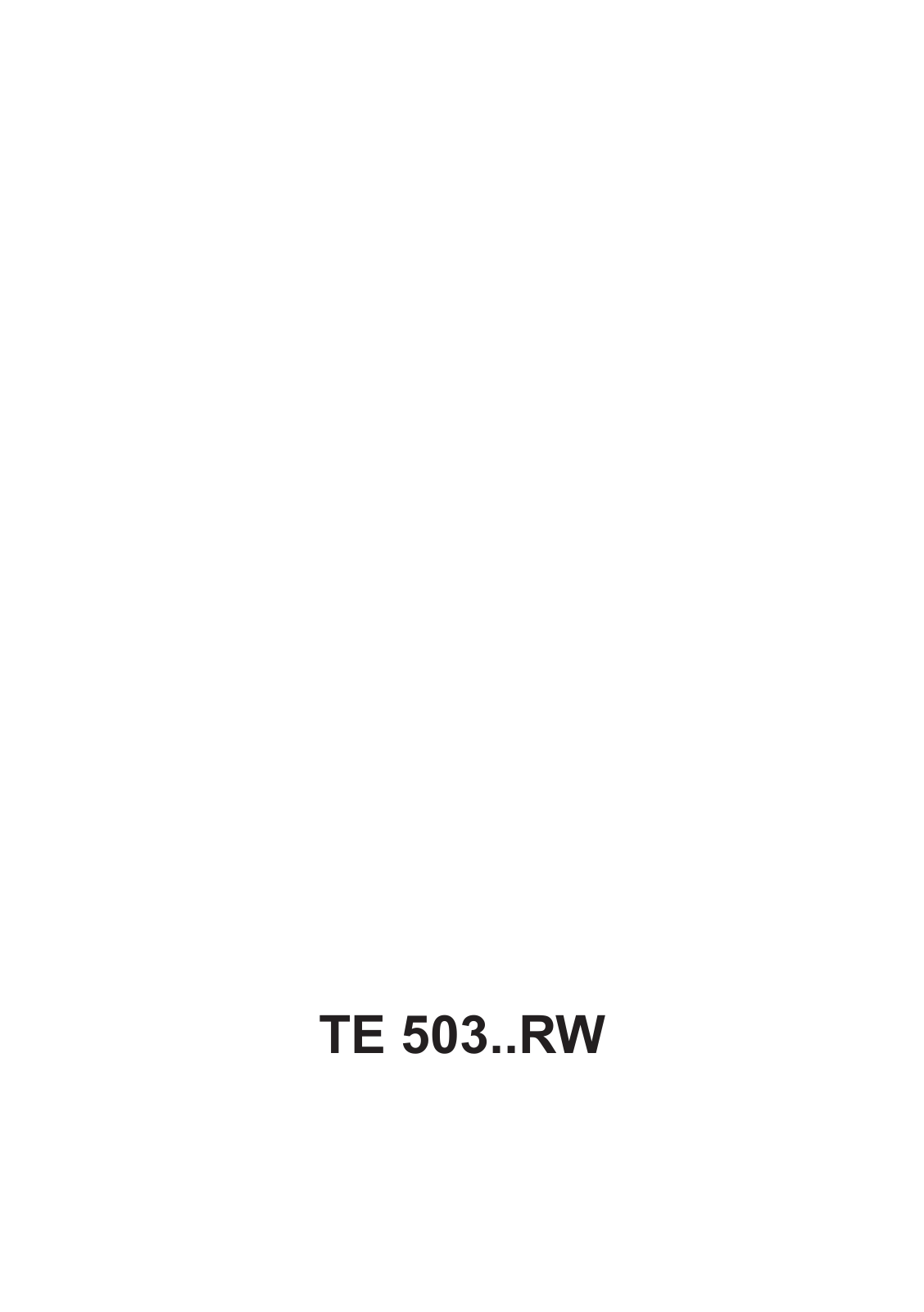 Siemens TE503201RW, TE503209RW User Manual