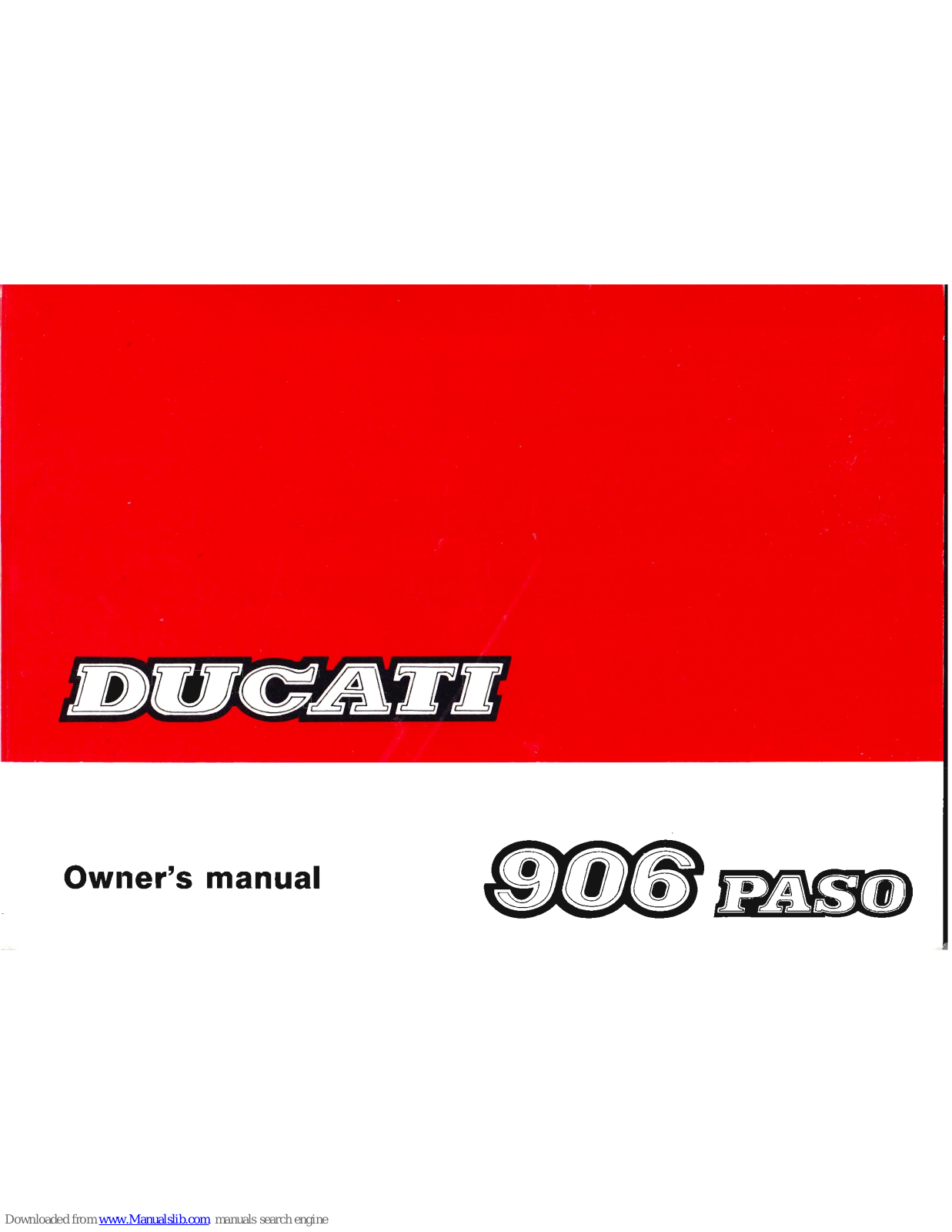 Ducati 906 Paso Owner's Manual