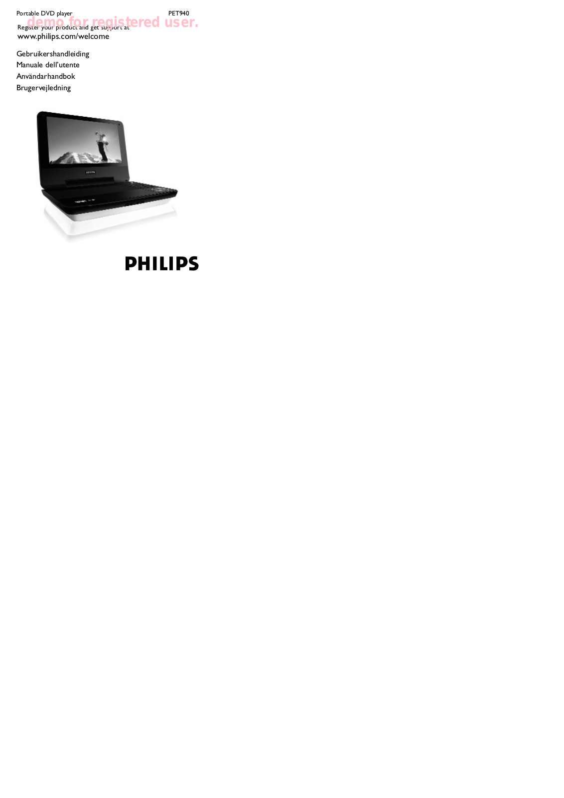 Philips PET940/12 User Manual