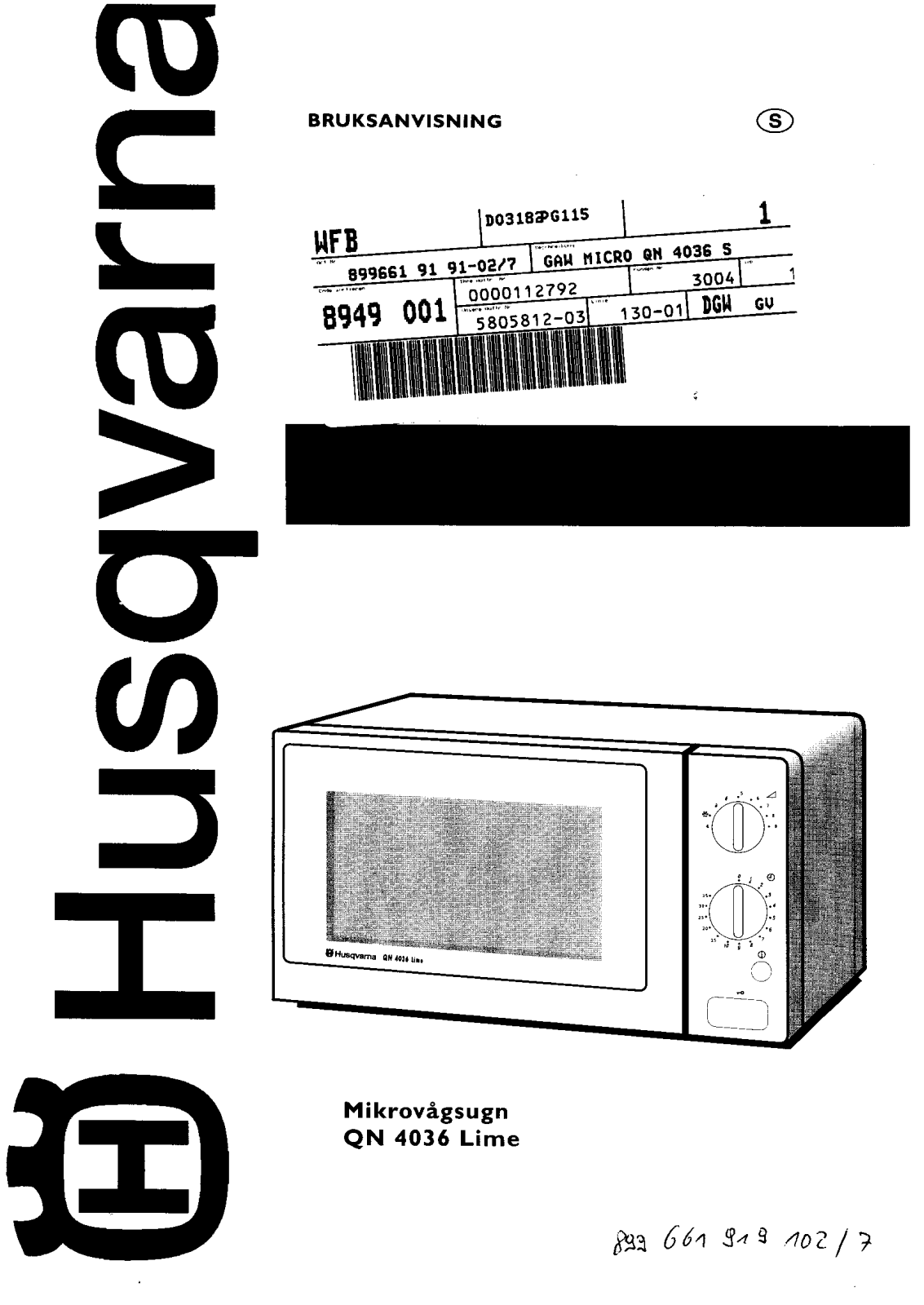 Husqvarna QN 4036 LIME User Manual