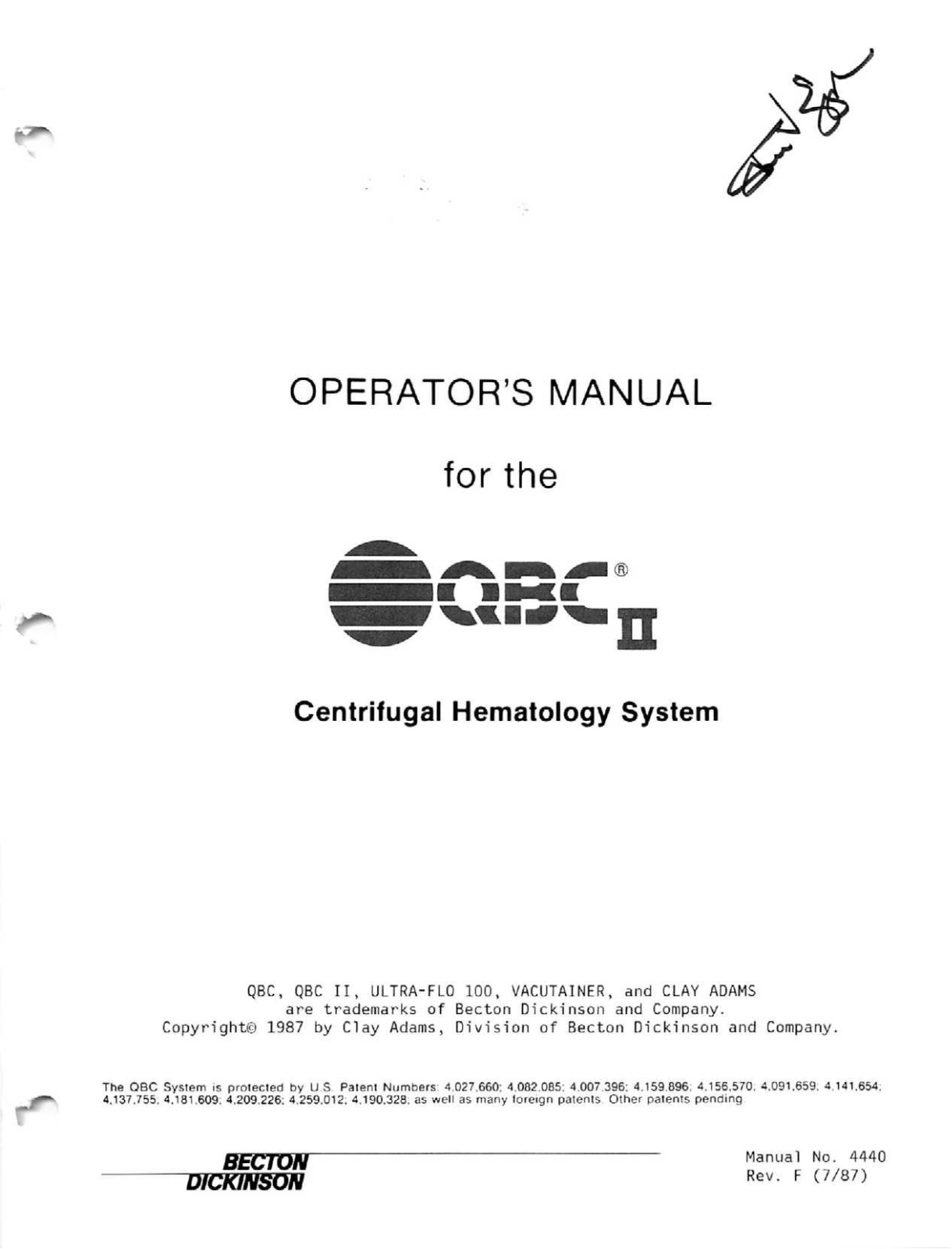 QBC2 Centrifugal User and service manual