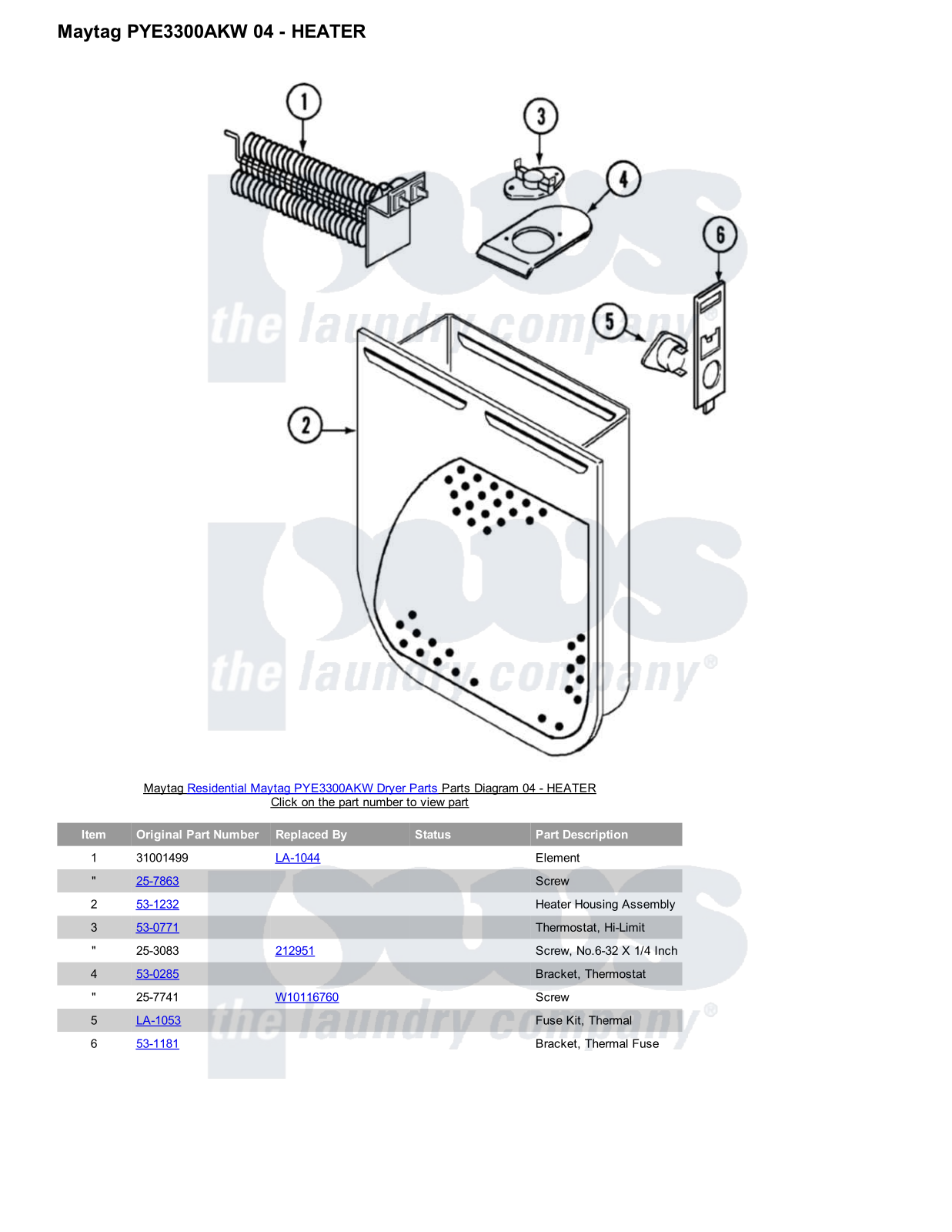 Maytag PYE3300AKW Parts Diagram