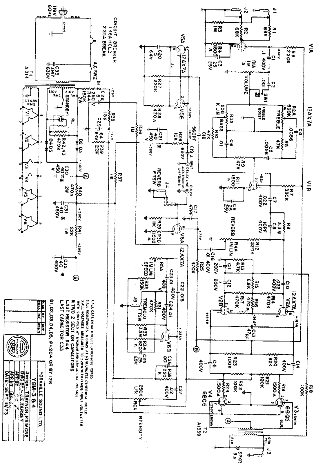 Traynor ygm3 84 schematic